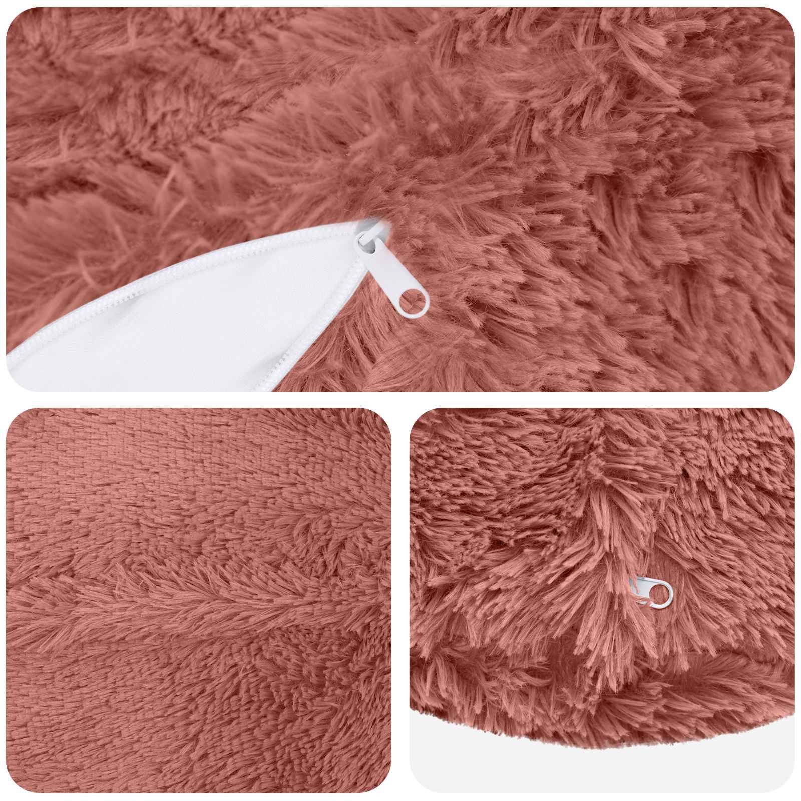 vidaXL Kissenbezug 2 pcs HEERLEN Rosa Ø 50 cm PV Fleece