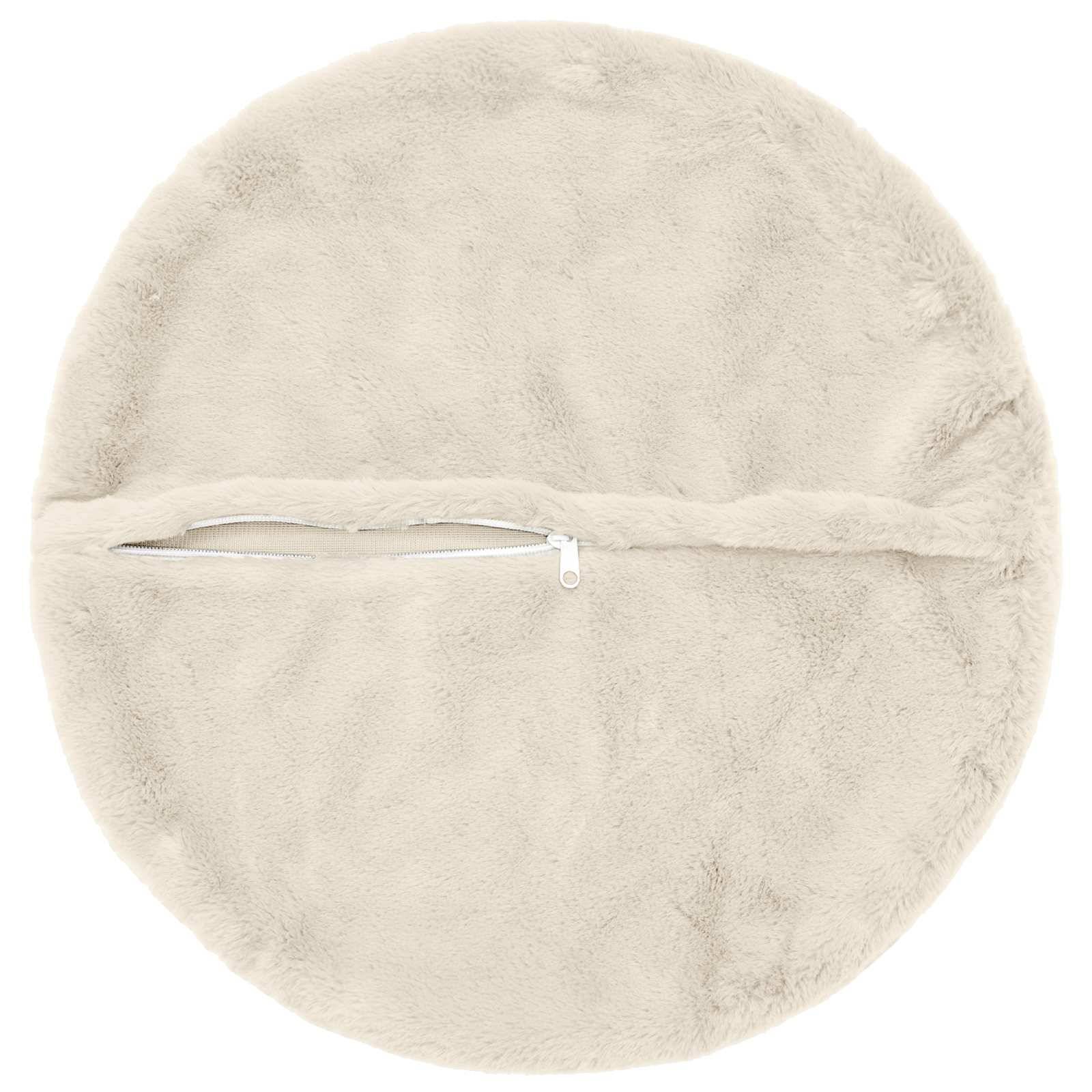 vidaXL Kissenbezug 2 stk. HEERLEN Weiß Ø 40 cm Faux Kaninchenfell