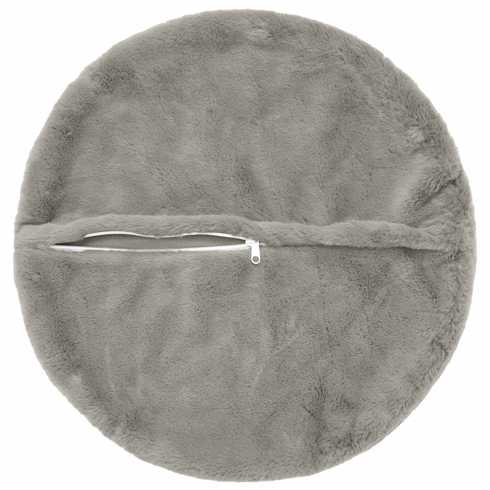 vidaXL Kissenbezug 6 stk. HEERLEN Hellgrau Ø 30 cm Faux Kaninchenfell