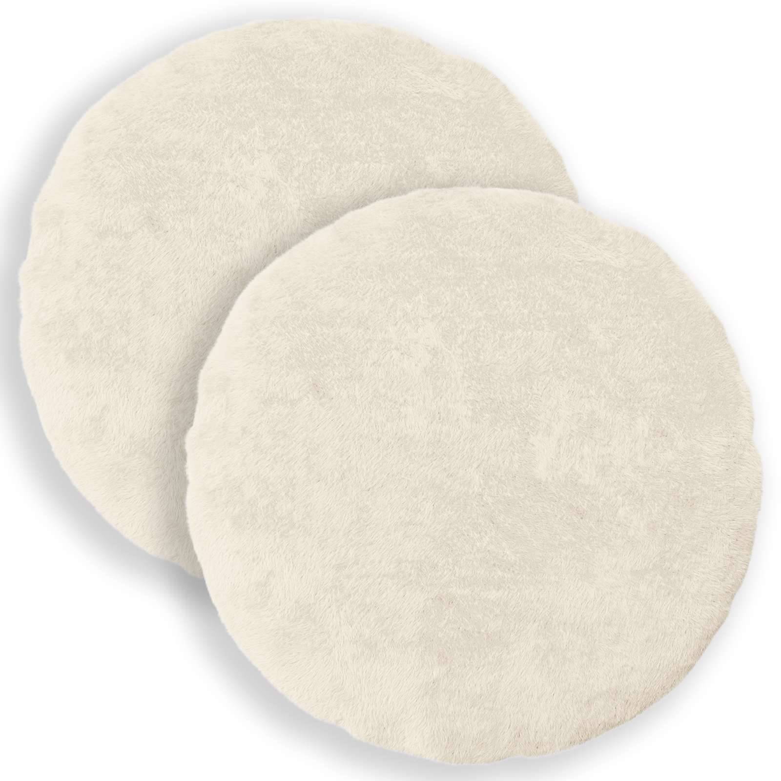 vidaXL Kissenbezug 2 stk. HEERLEN Weiß Ø 40 cm Faux Kaninchenfell
