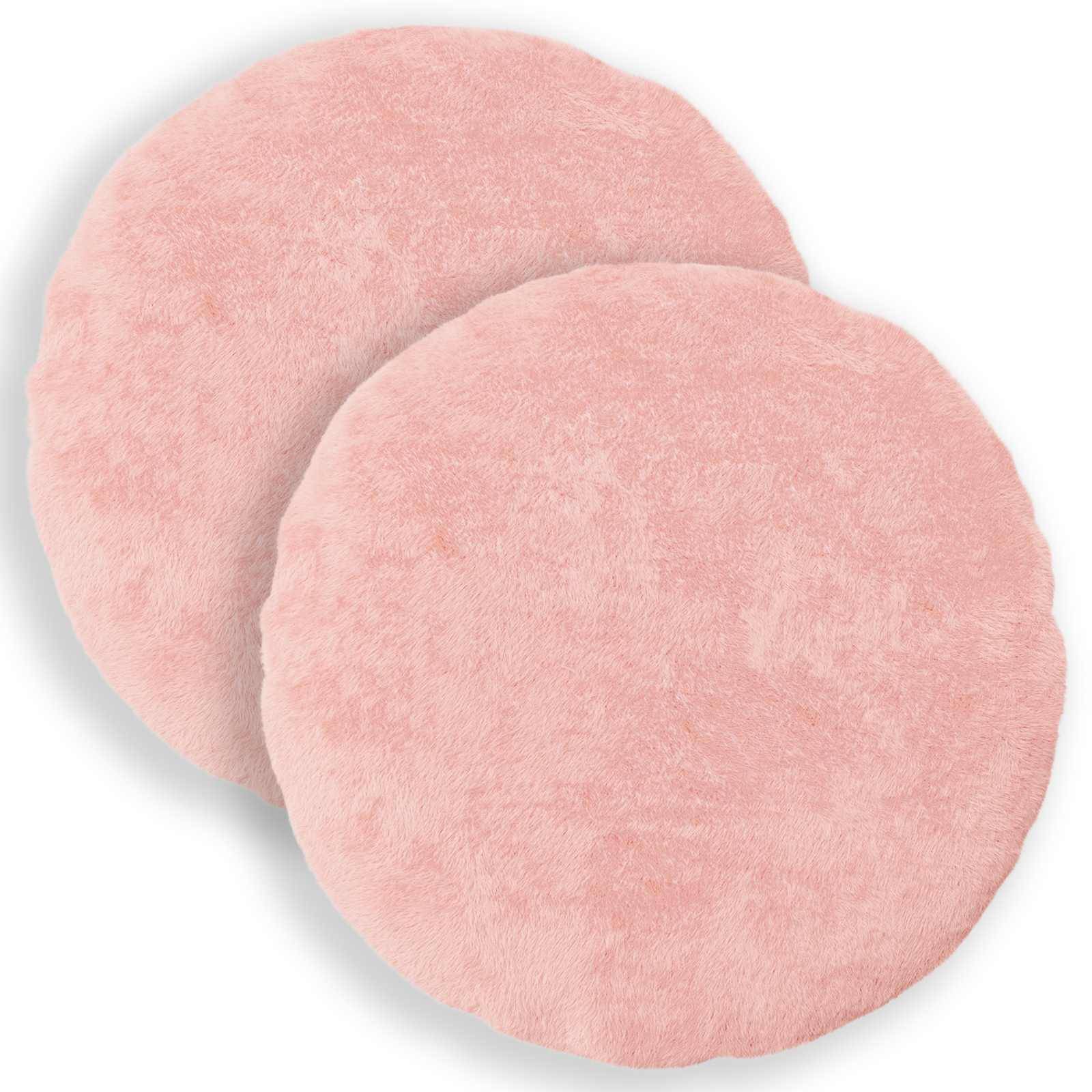 vidaXL Kissenbezug 2 stk. HEERLEN Rosa Ø 60 cm Faux Kaninchenfell