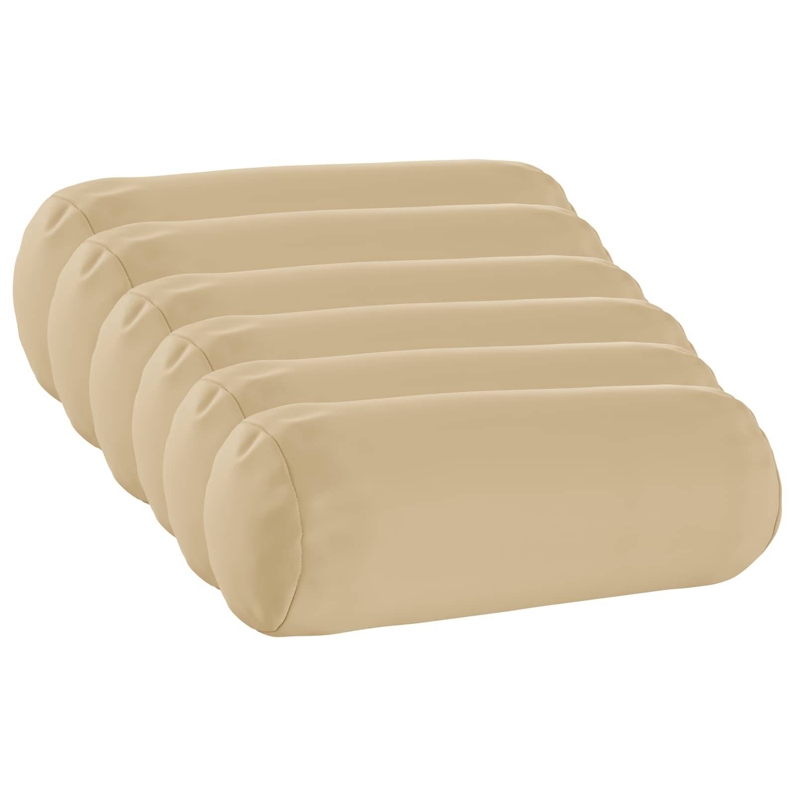 vidaXL Kissenbezug 6 pcs HEERLEN Beige Ø 15 x 40 cm Polyester