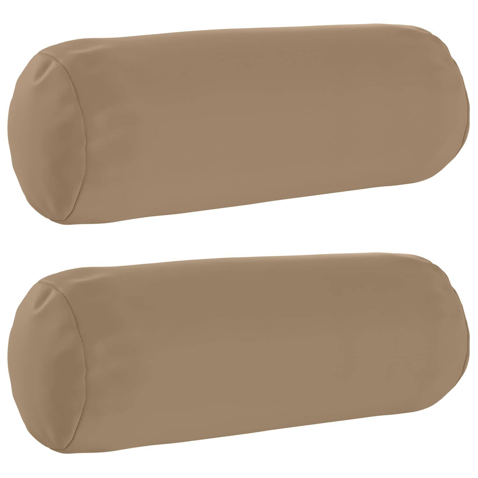 vidaXL Kissenbezug 2 stk. HEERLEN Taupe Ø 15 x 40 cm Polyester