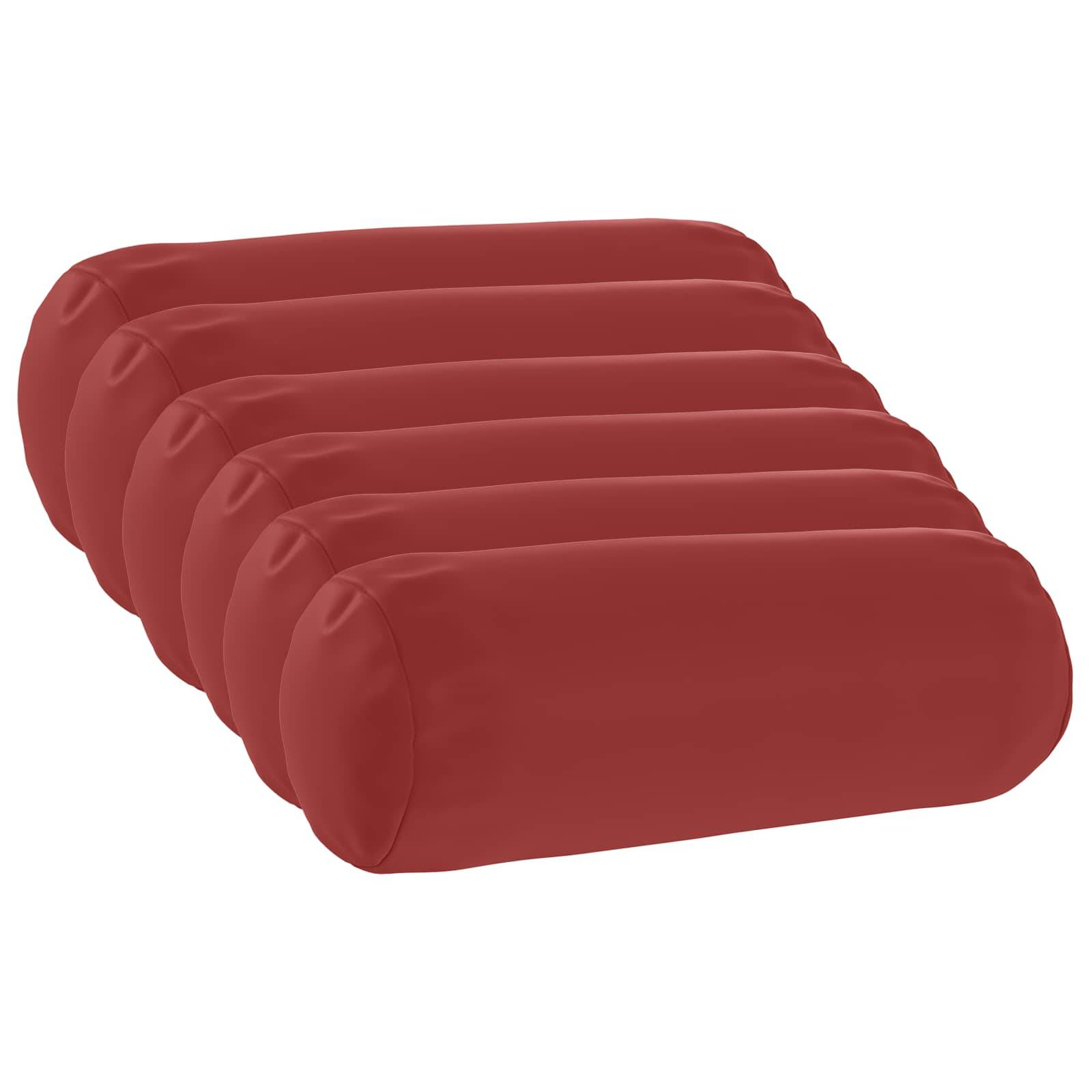 vidaXL Kissenbezug 6 pcs HEERLEN Weinrot Ø 15 x 40 cm Polyester