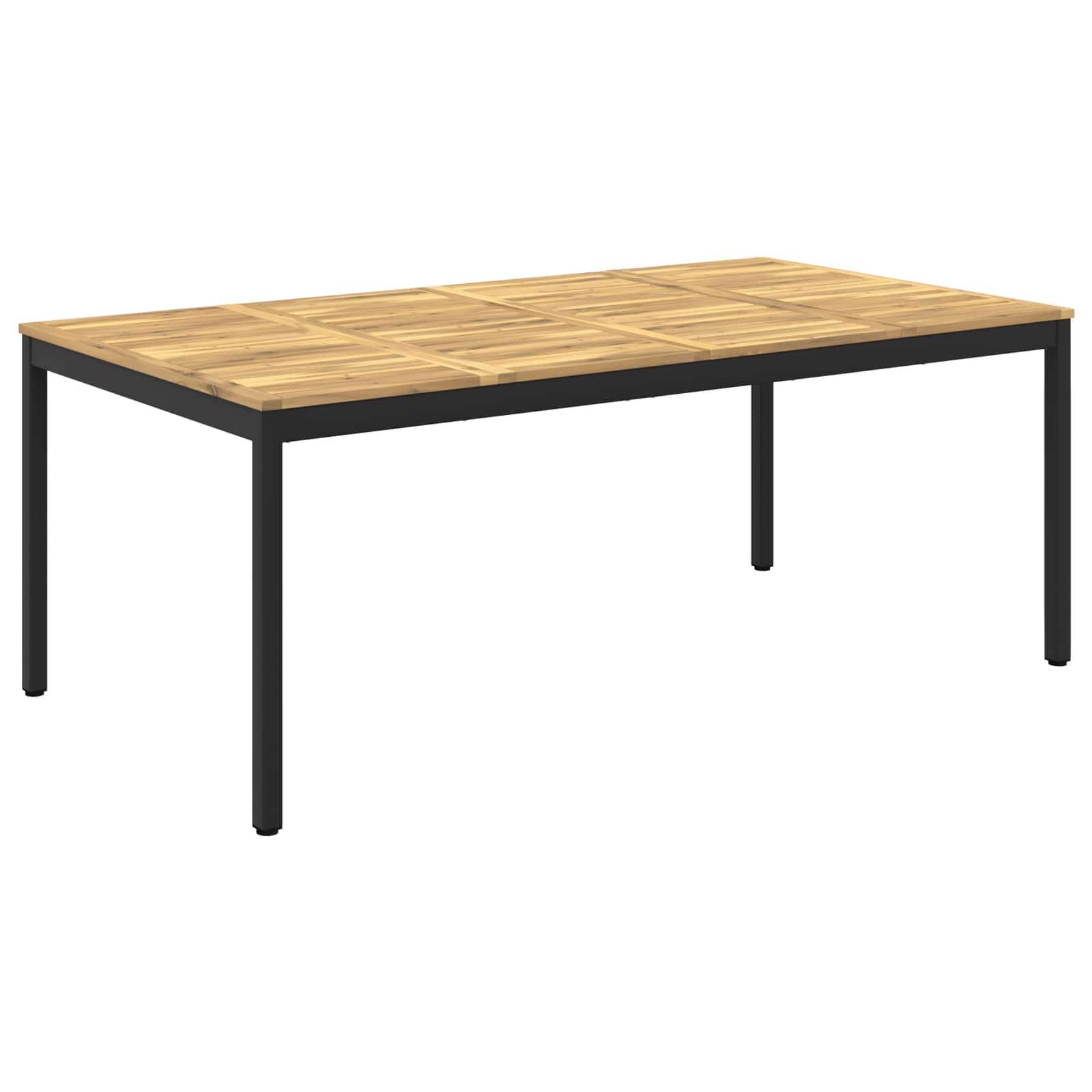 vidaXL Gartentisch Weiß und Schwarz 196 x 100,5 x 75 cm
