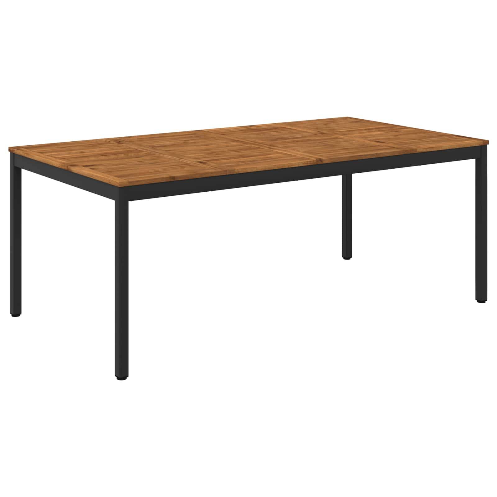 vidaXL Gartentisch Natürlich und Schwarz 196 x 100,5 x 75 cm