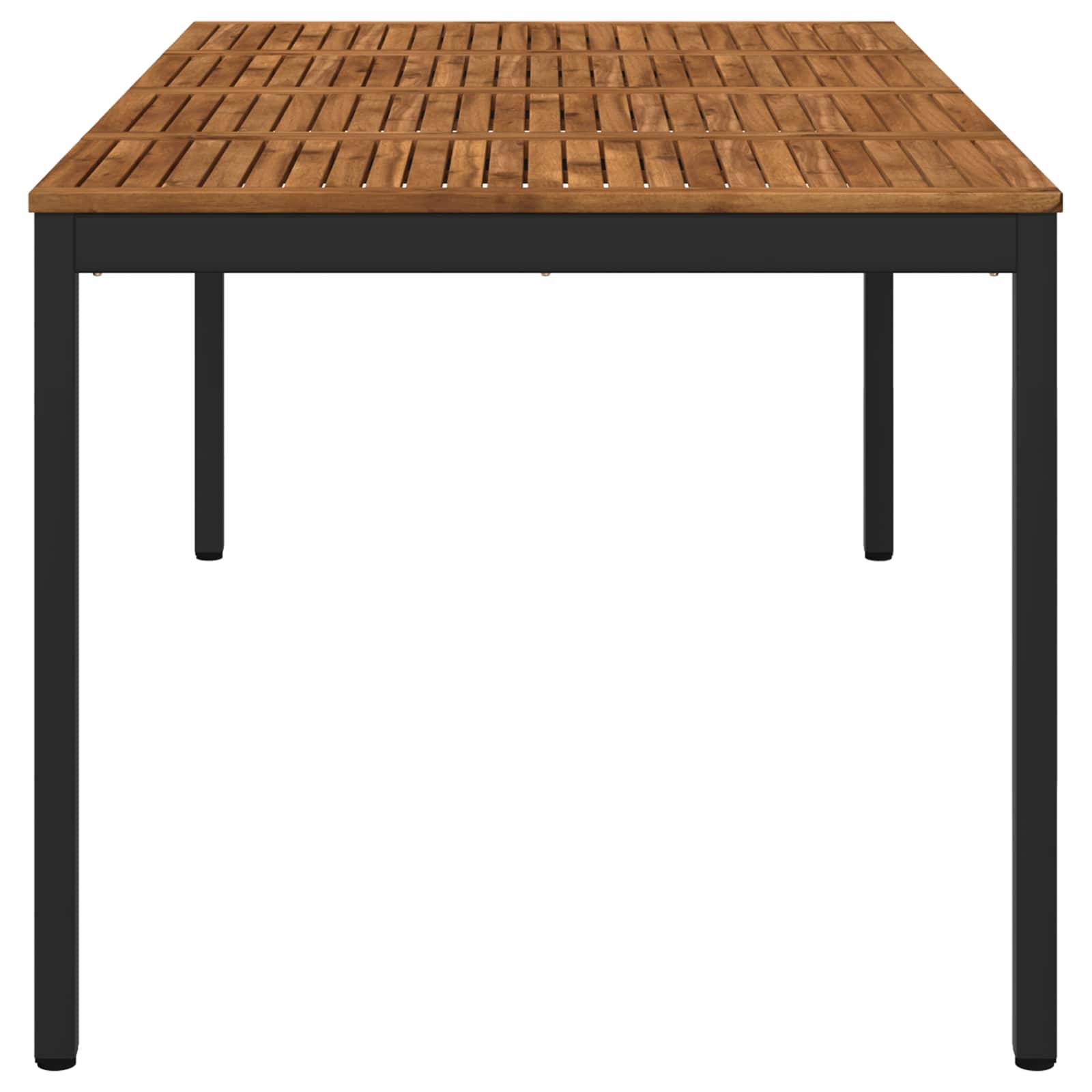 vidaXL Gartentisch Natürlich und Schwarz 196 x 100,5 x 75 cm