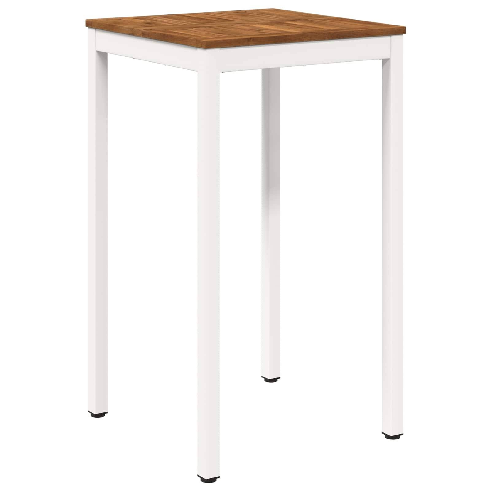 vidaXL Gartenbar-Tisch Natürlich und Weiß 60 x 60,5 x 105 cm