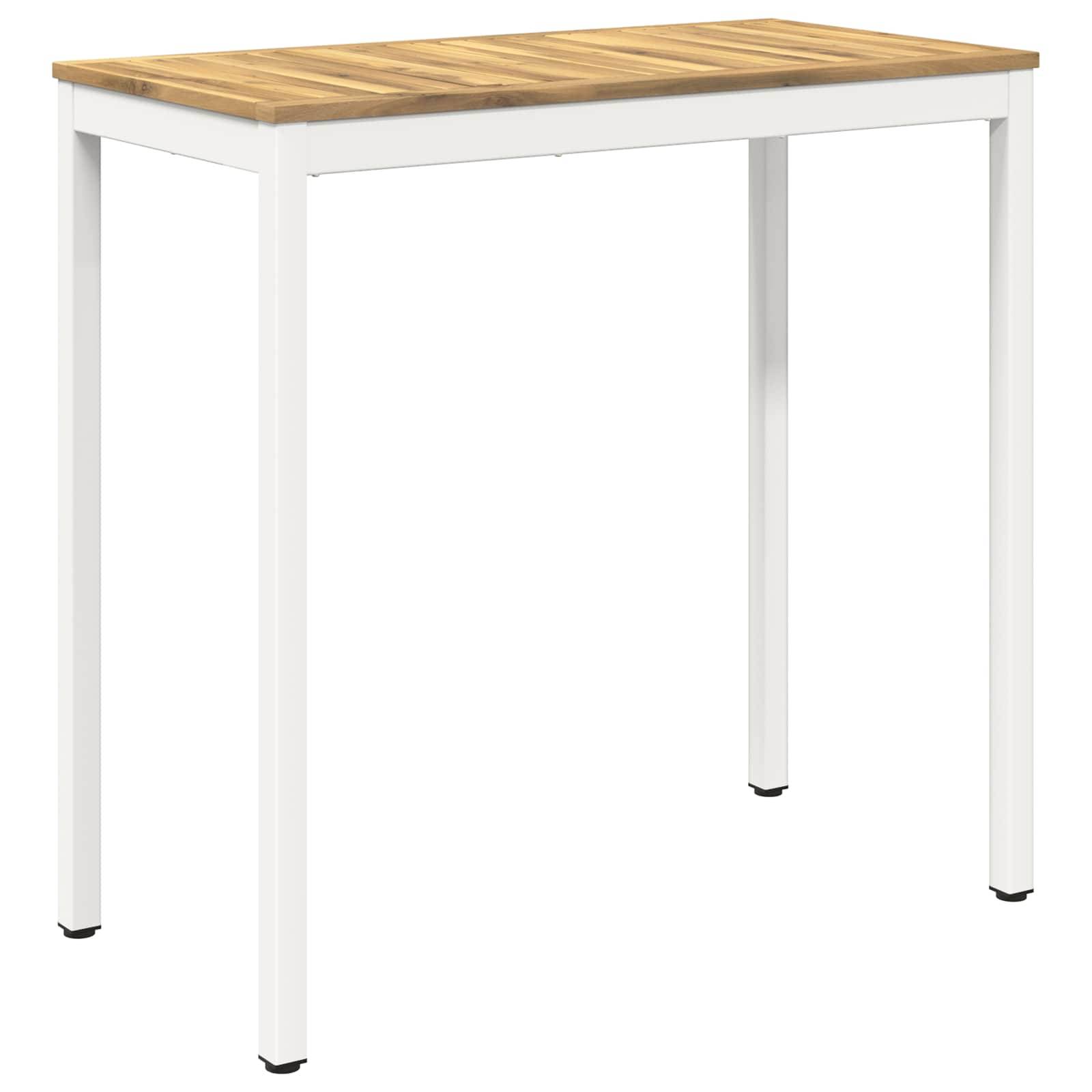 vidaXL Gartenbar-Tisch Weiß 108,5 x 55 x 105 cm Massivholz Akazie