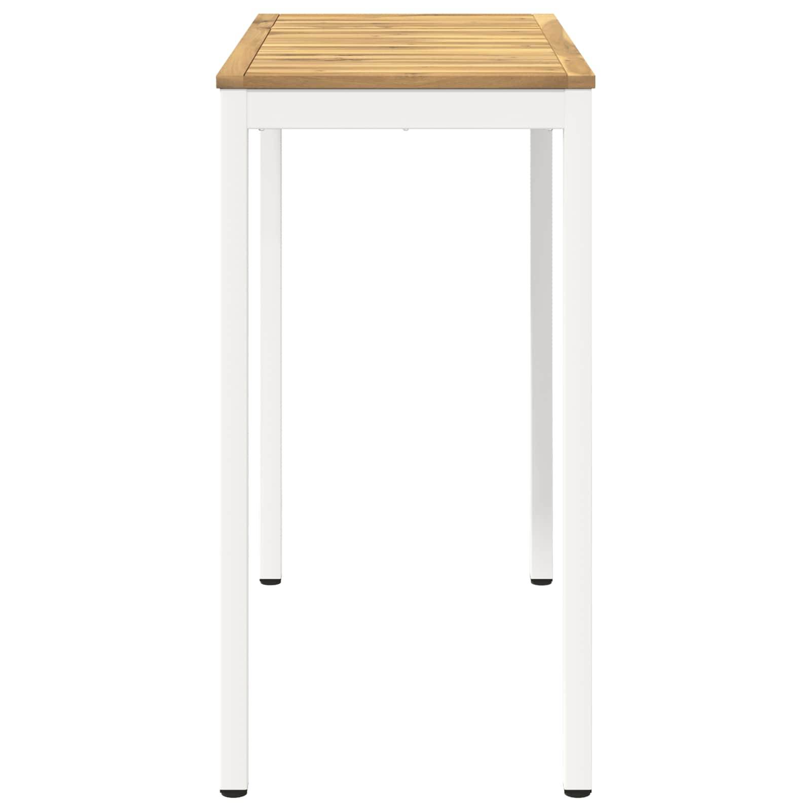 vidaXL Gartenbar-Tisch Weiß 108,5 x 55 x 105 cm Massivholz Akazie