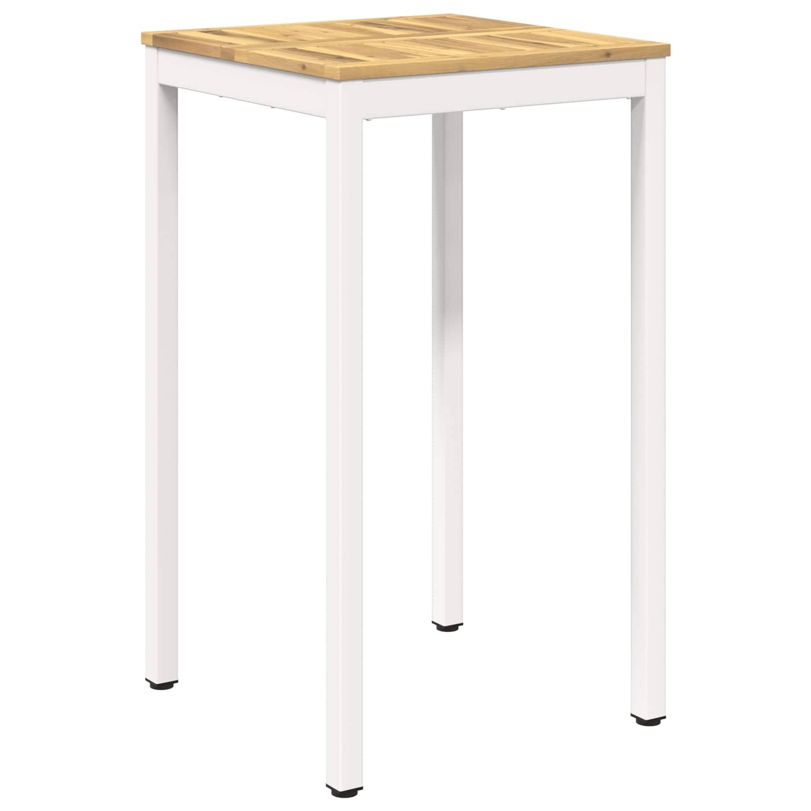 vidaXL Gartenbar-Tisch Weiß 60 x 60,5 x 105 cm Massivholz Akazie