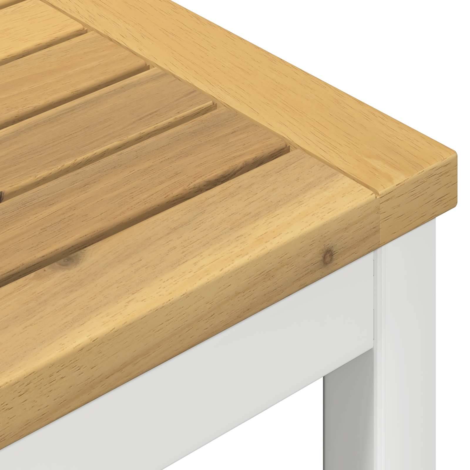 vidaXL Gartenbar-Tisch Weiß 60 x 60,5 x 105 cm Massivholz Akazie
