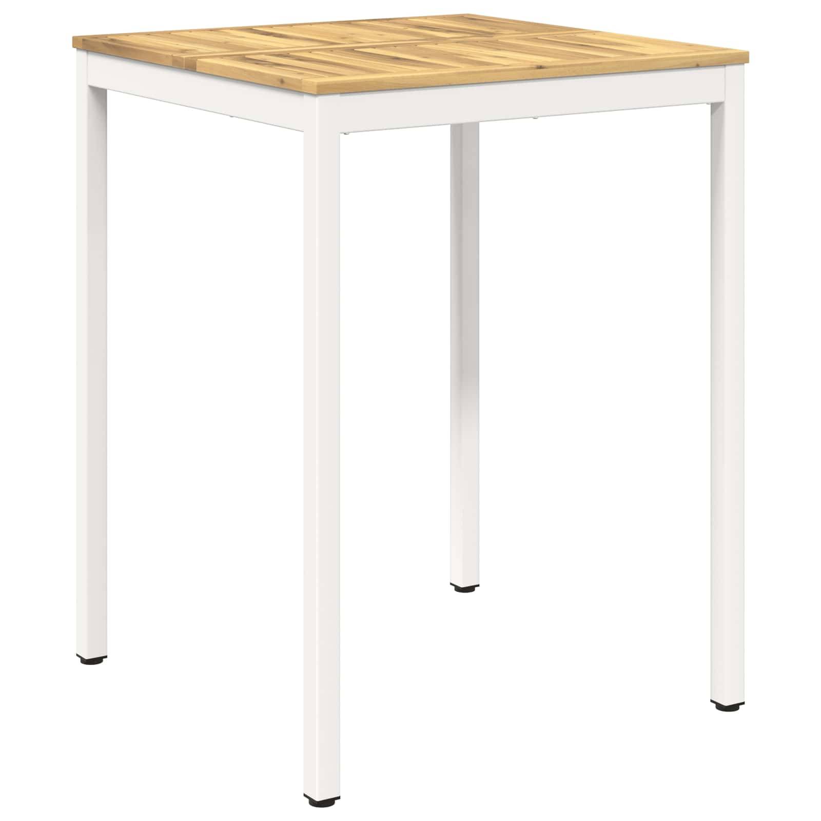 vidaXL Gartenbar-Tisch Weiß 80 x 80,5 x 105 cm Massivholz Akazie