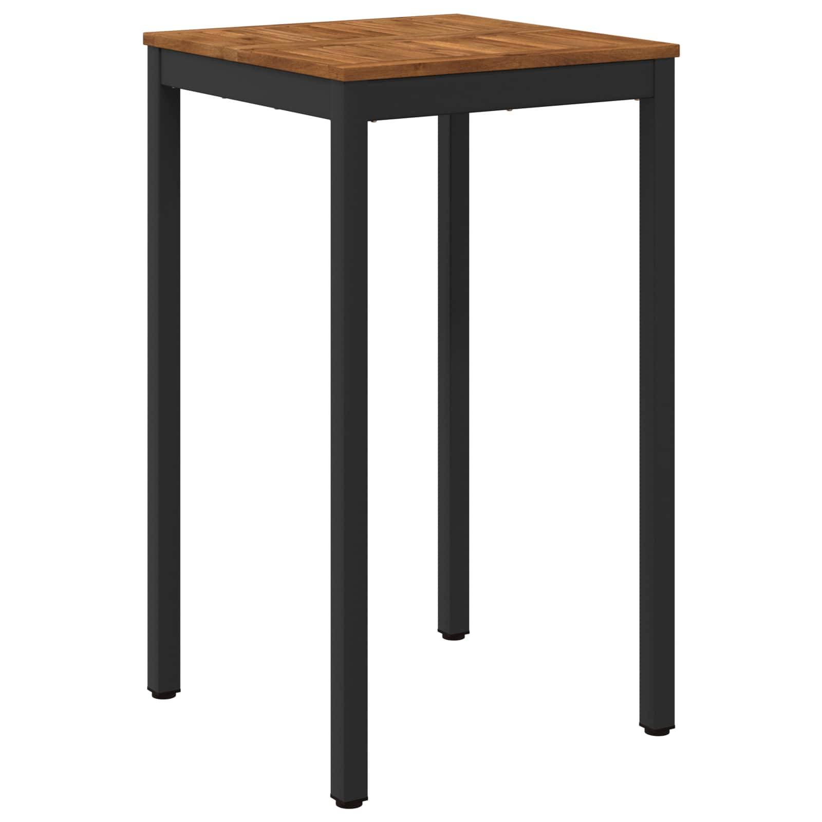 vidaXL Gartenbar-Tisch Natürlich und Schwarz 60 x 60,5 x 105 cm