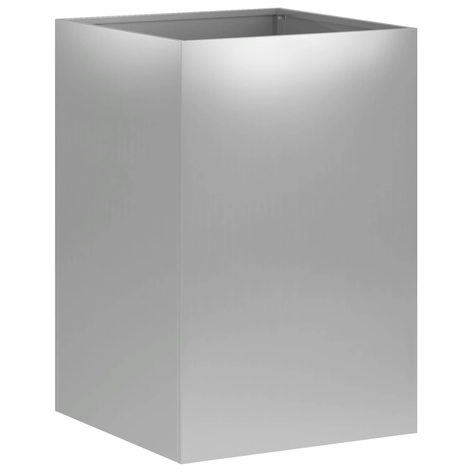 vidaXL Garten-Pflanzgefäß Silber 40 x 40 x 60 cm Verzinkter Stahl