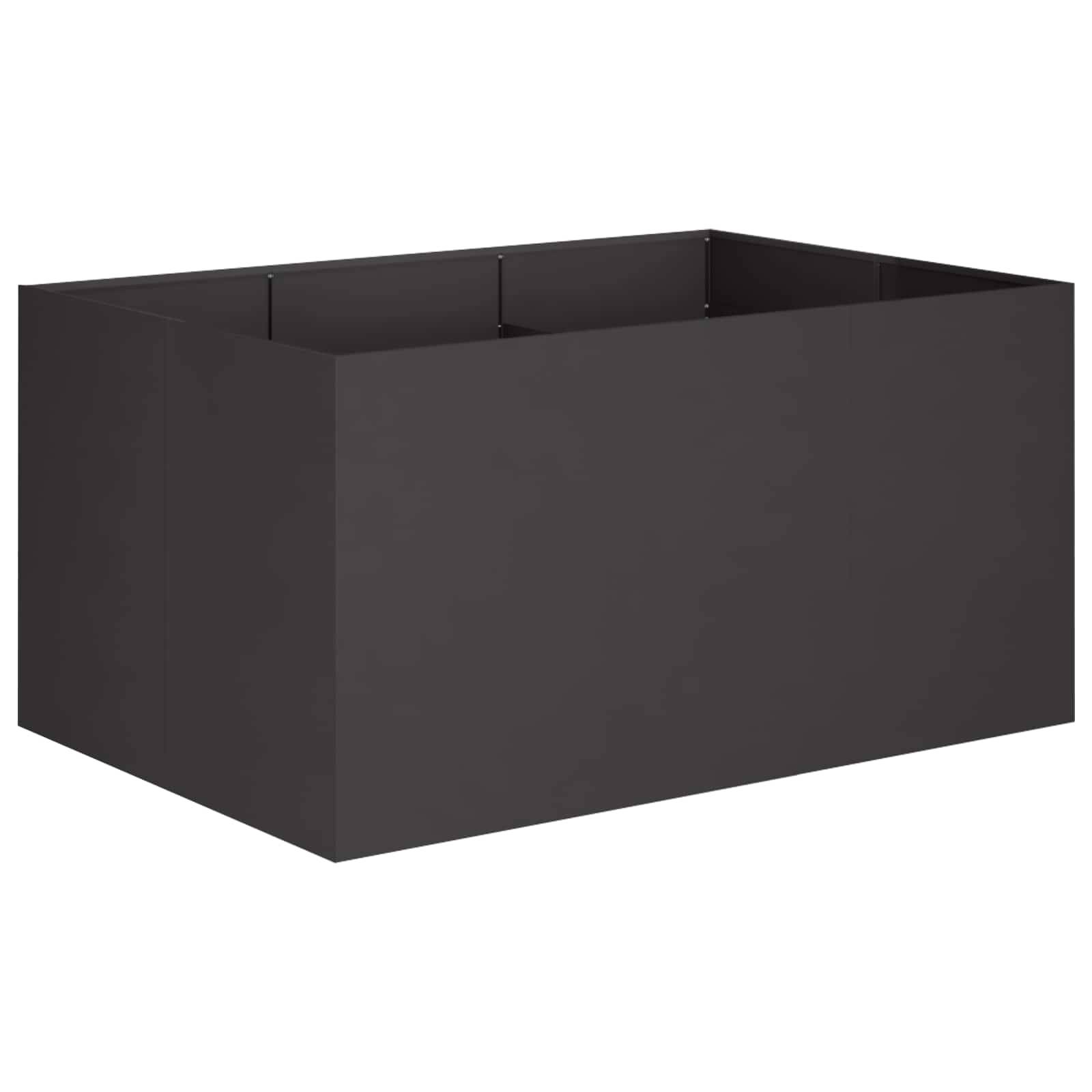 vidaXL Garten-Pflanzgefäß Schwarz 120 x 80 x 60 cm Kaltgewalzter Stahl