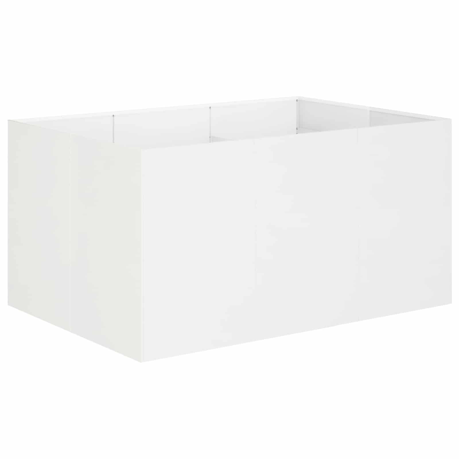vidaXL Garten-Pflanzgefäß Weiß 120 x 80 x 60 cm Kaltgewalzter Stahl