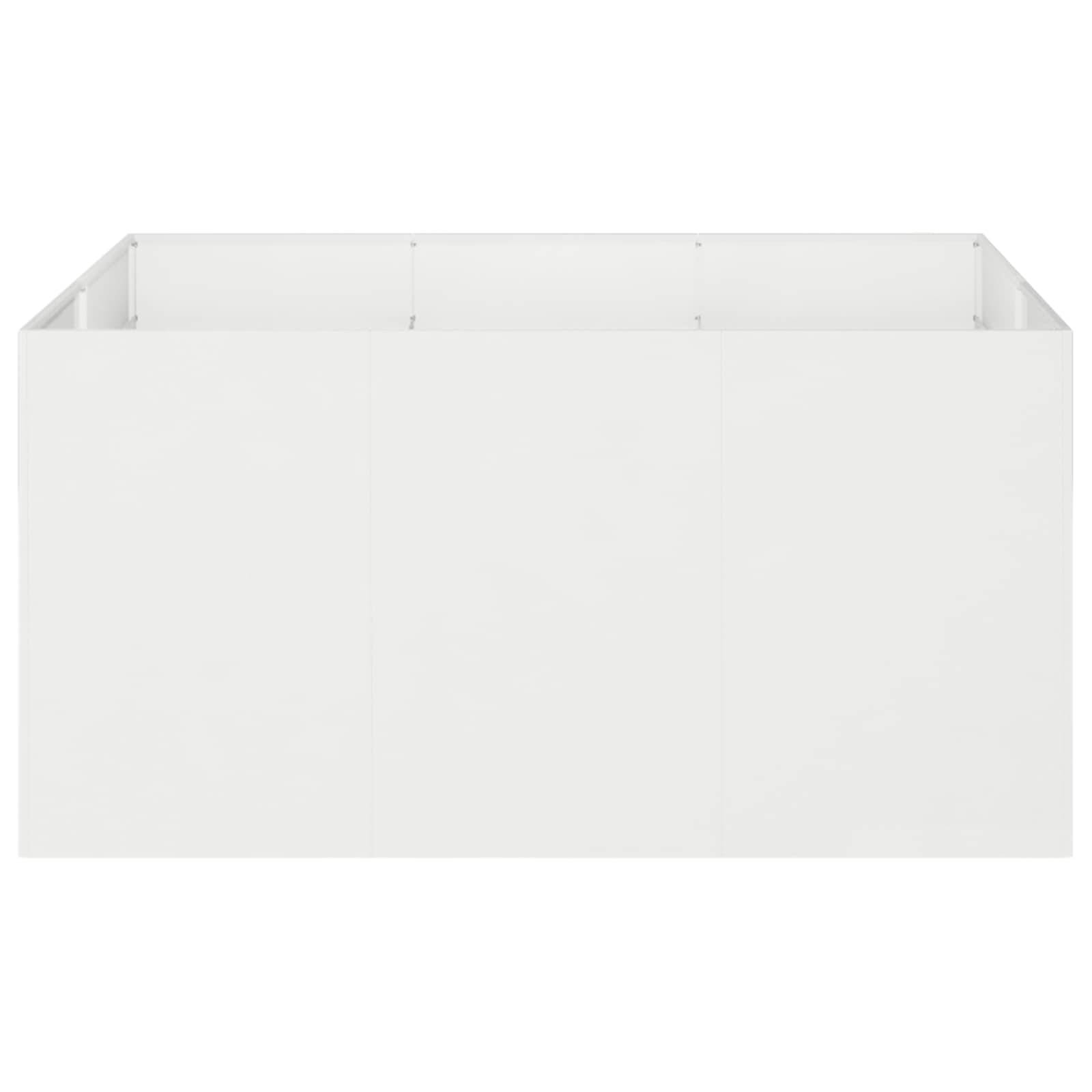 vidaXL Garten-Pflanzgefäß Weiß 120 x 80 x 60 cm Kaltgewalzter Stahl