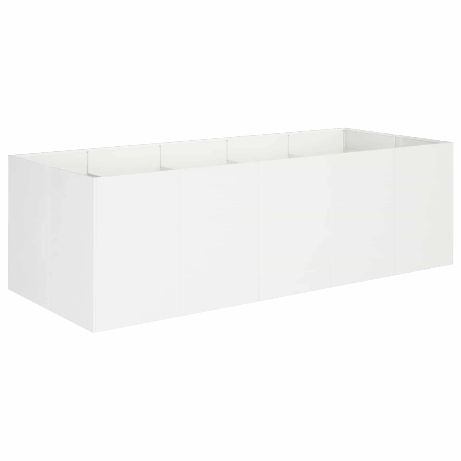 vidaXL Garten-Pflanzgefäß Weiß 200 x 80 x 60 cm Kaltgewalzter Stahl