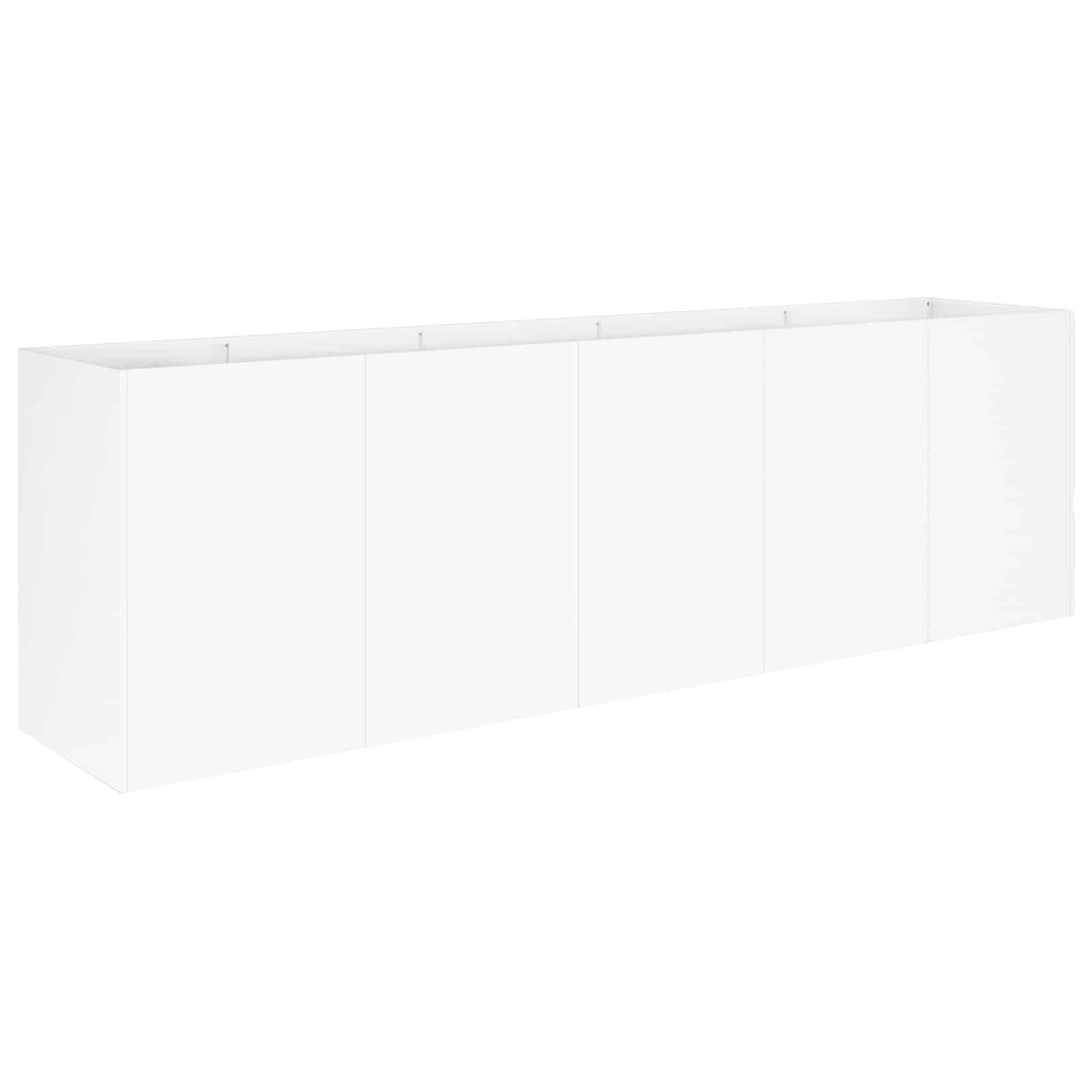 vidaXL Garten-Pflanzgefäß Weiß 200 x 40 x 60 cm Kaltgewalzter Stahl