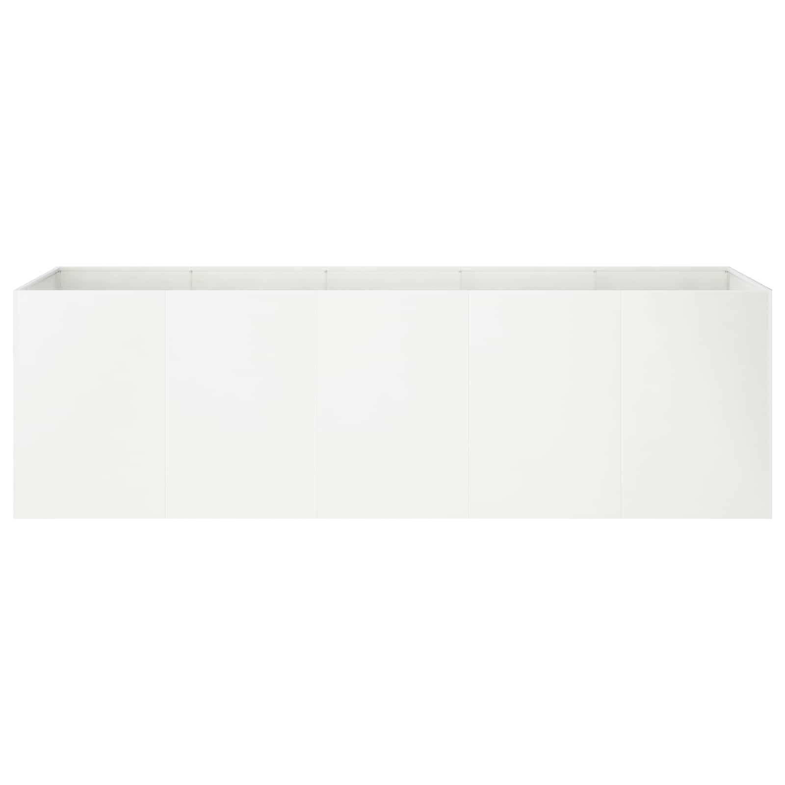 vidaXL Garten-Pflanzgefäß Weiß 200 x 40 x 60 cm Kaltgewalzter Stahl