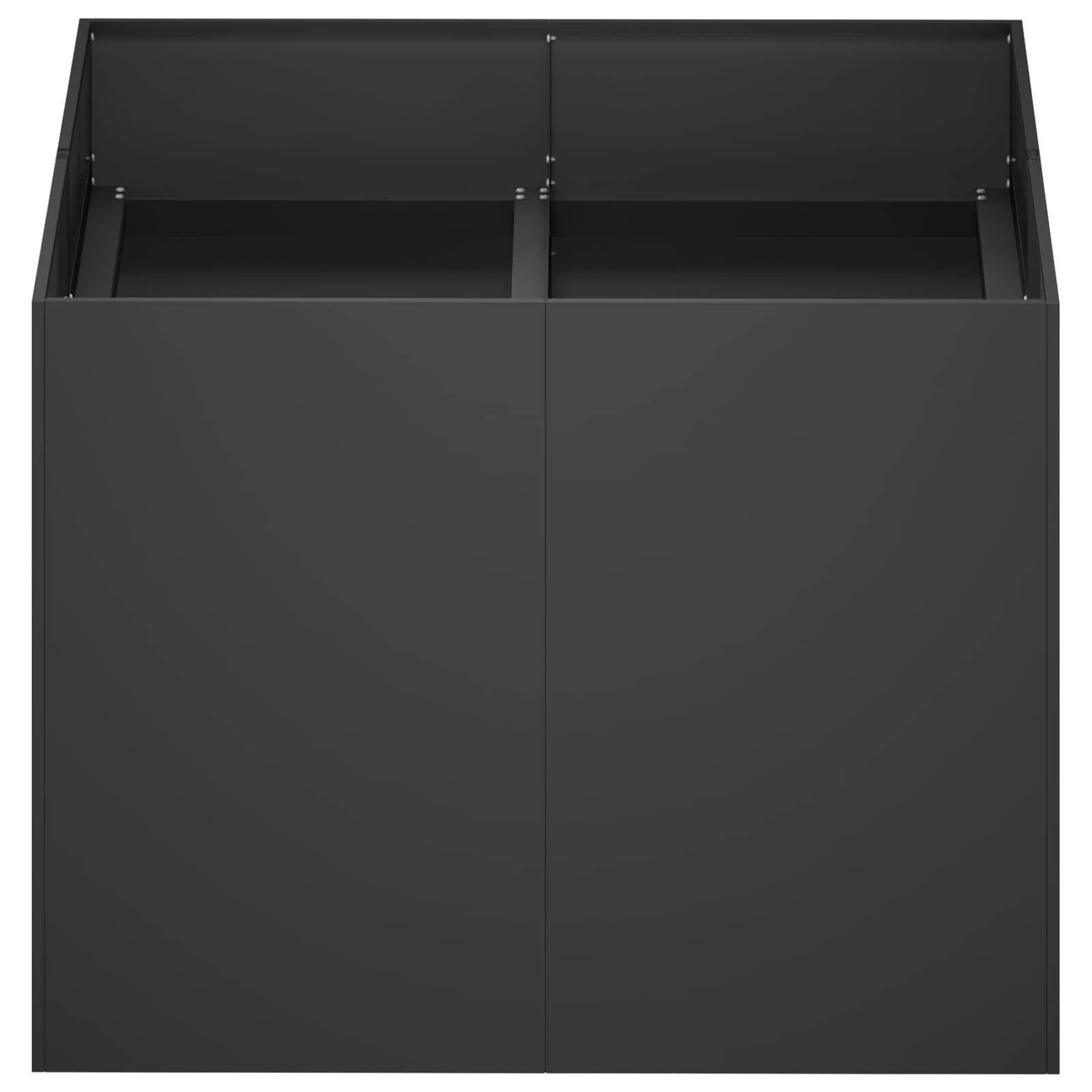 vidaXL Garten-Pflanzgefäß Schwarz 80 x 80 x 60 cm Kaltgewalzter Stahl