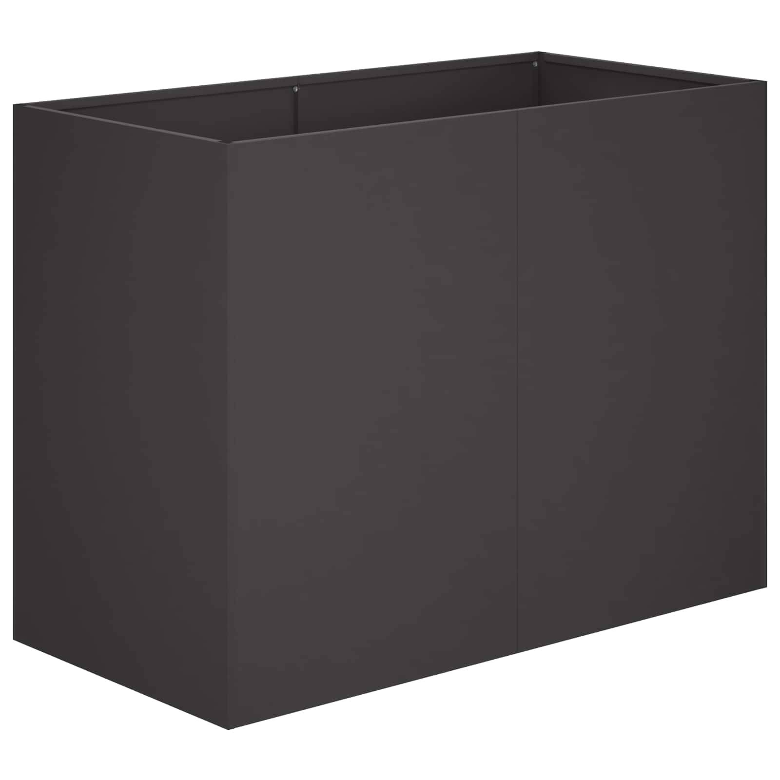 vidaXL Garten-Pflanzgefäß Schwarz 80 x 40 x 60 cm Kaltgewalzter Stahl
