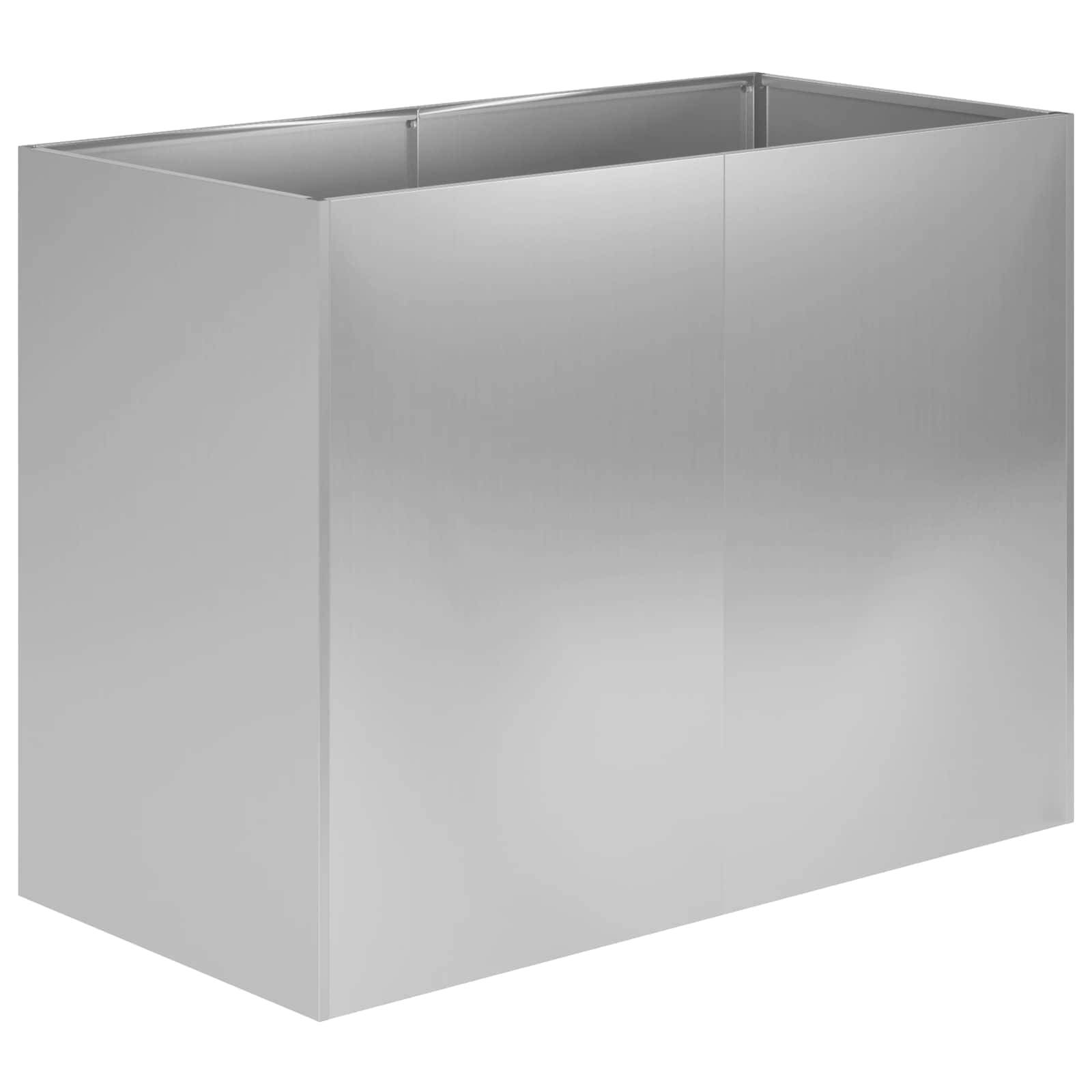 vidaXL Garten-Pflanzgefäß Silber 80 x 40 x 60 cm Verzinkter Stahl