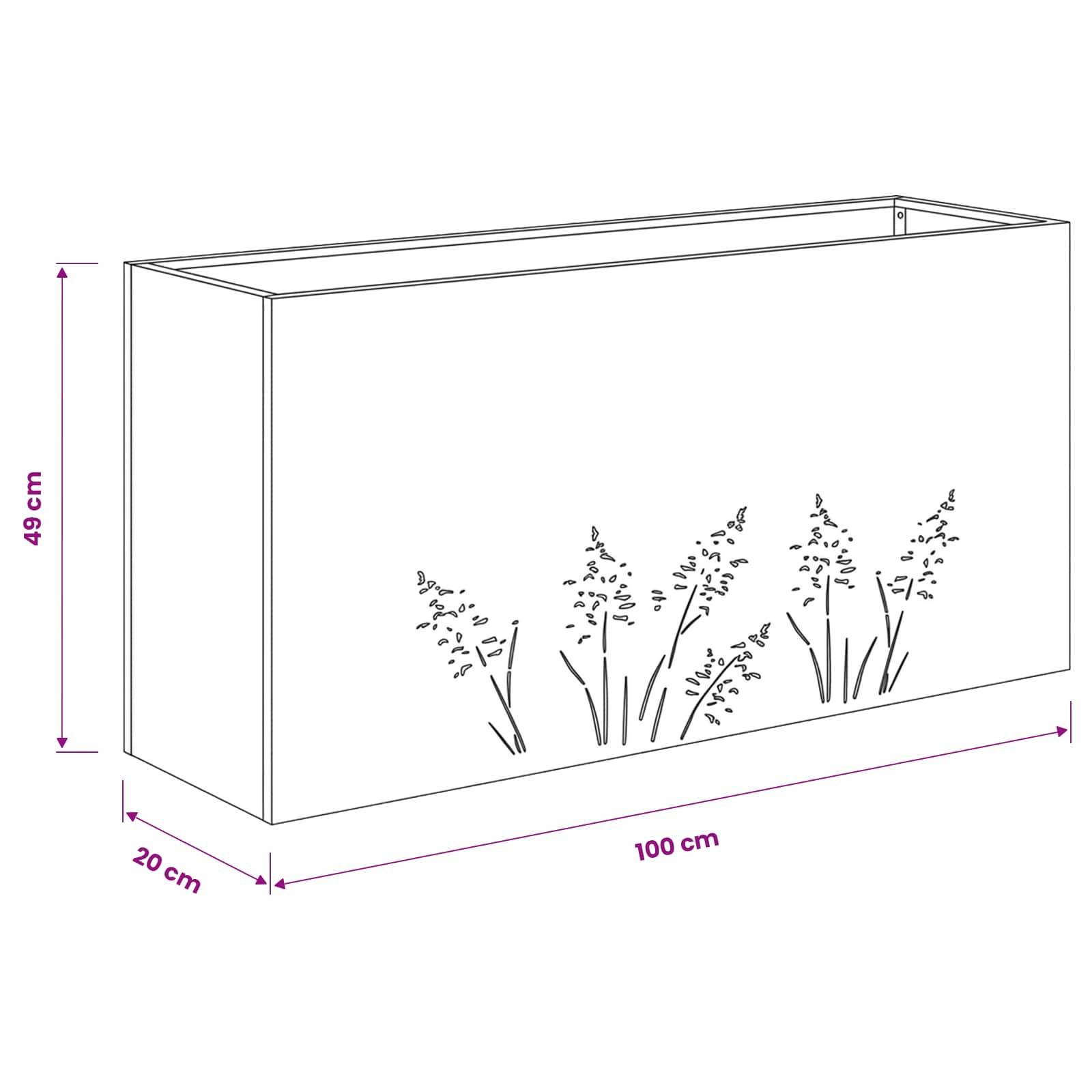 vidaXL Garten-Pflanzgefäß 2 Stk. Silber 100 x 20 x 49 cm Edelstahl