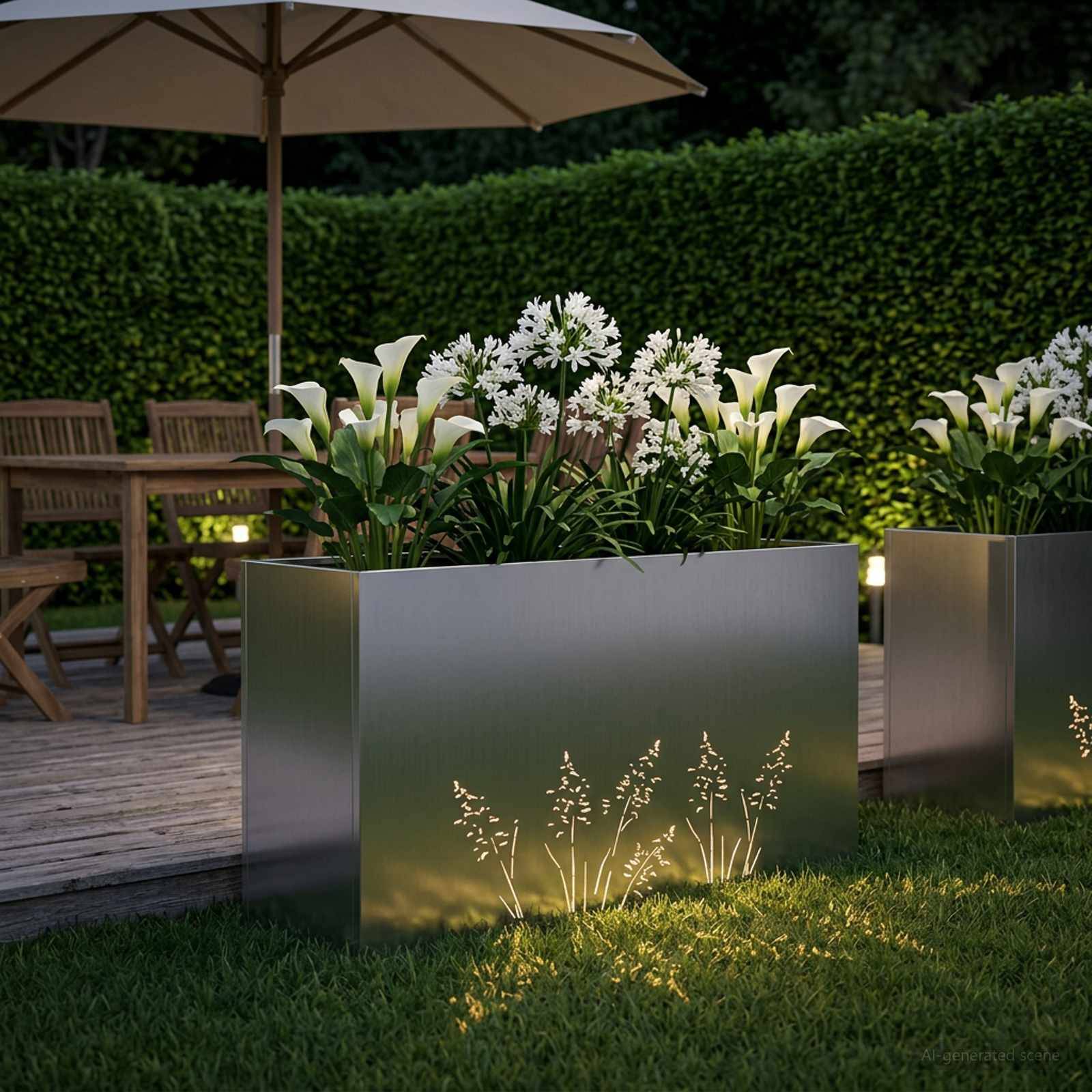 vidaXL Garten-Pflanzgefäß Silber 100 x 20 x 49 cm Verzinkter Stahl
