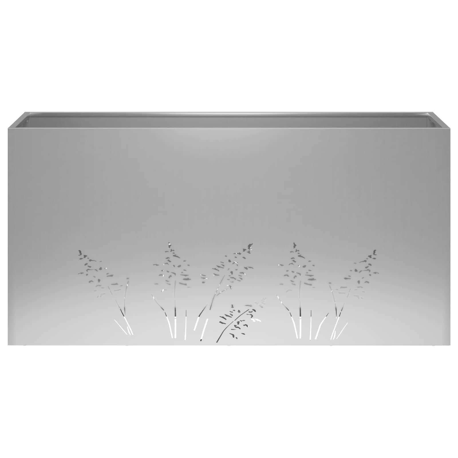 vidaXL Garten-Pflanzgefäß Silber 100 x 20 x 49 cm Verzinkter Stahl
