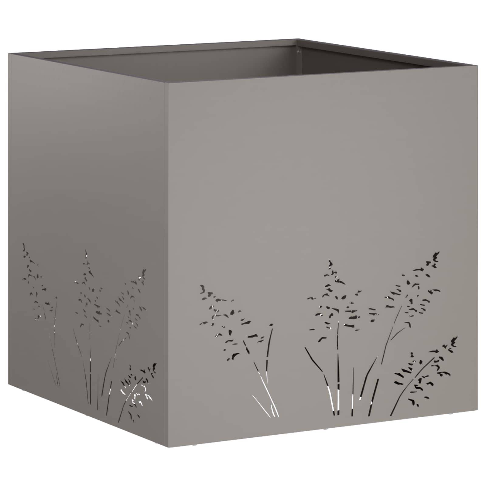 vidaXL Garten-Pflanzgefäß Rostoptik 50 x 50 x 49 cm Wetterfeststahl