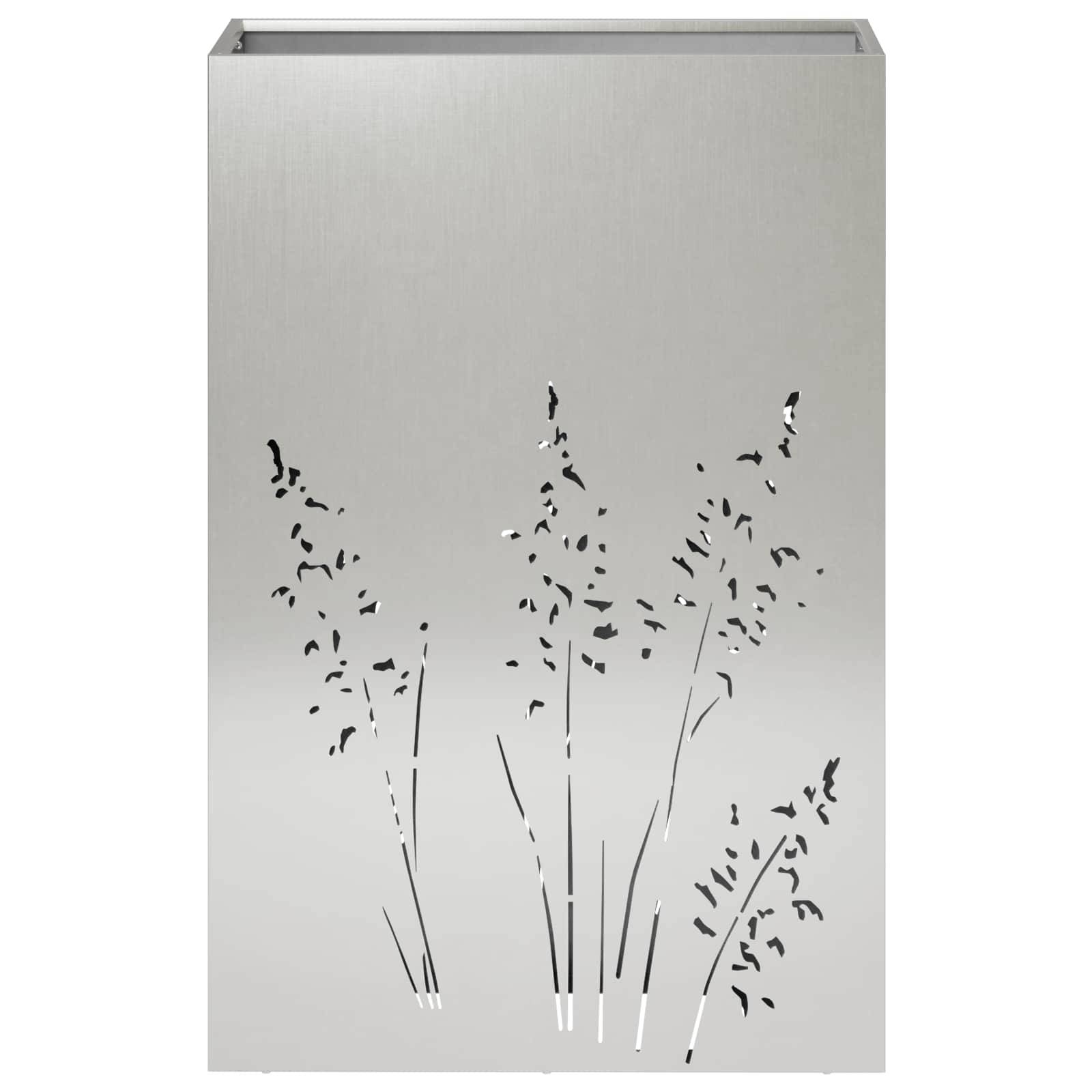 vidaXL Garten-Pflanzgefäß Silber 50 x 30 x 75 cm Edelstahl
