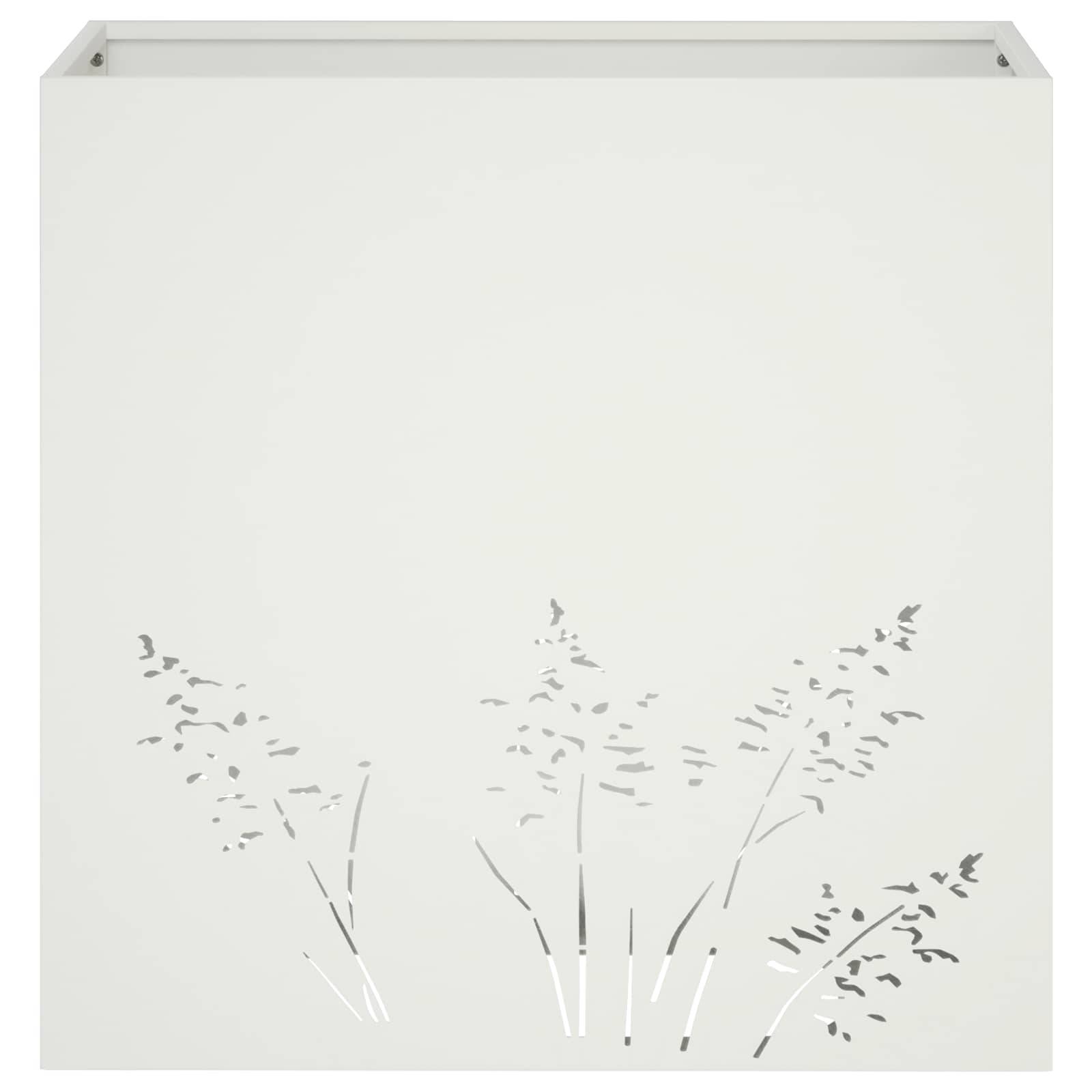 vidaXL Garten-Pflanzgefäß Weiß 50 x 30 x 49 cm Kaltgewalzter Stahl