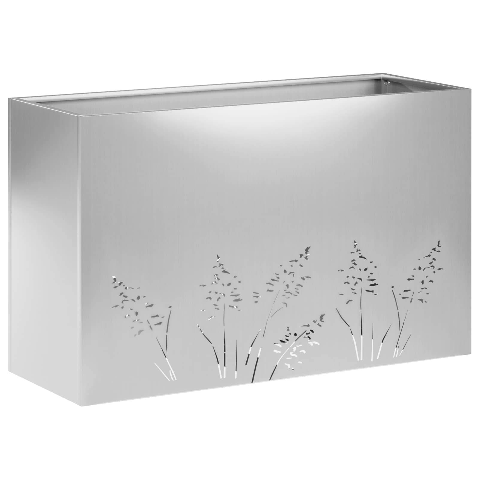 vidaXL Garten-Pflanzgefäß 2 Stk. Silber 80 x 20 x 49 cm
