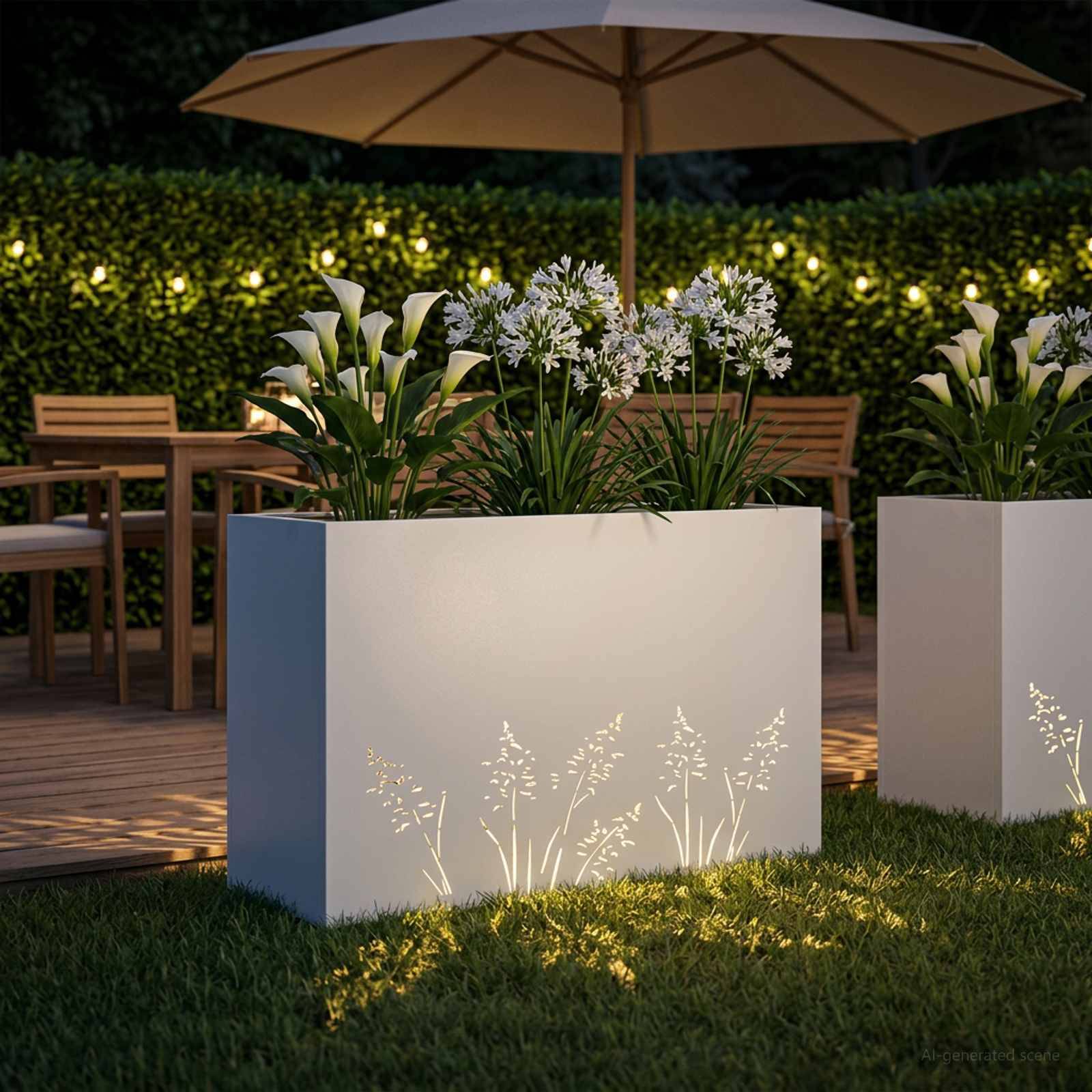 vidaXL Garten-Pflanzgefäß Weiß 80 x 30 x 49 cm Kaltgewalzter Stahl