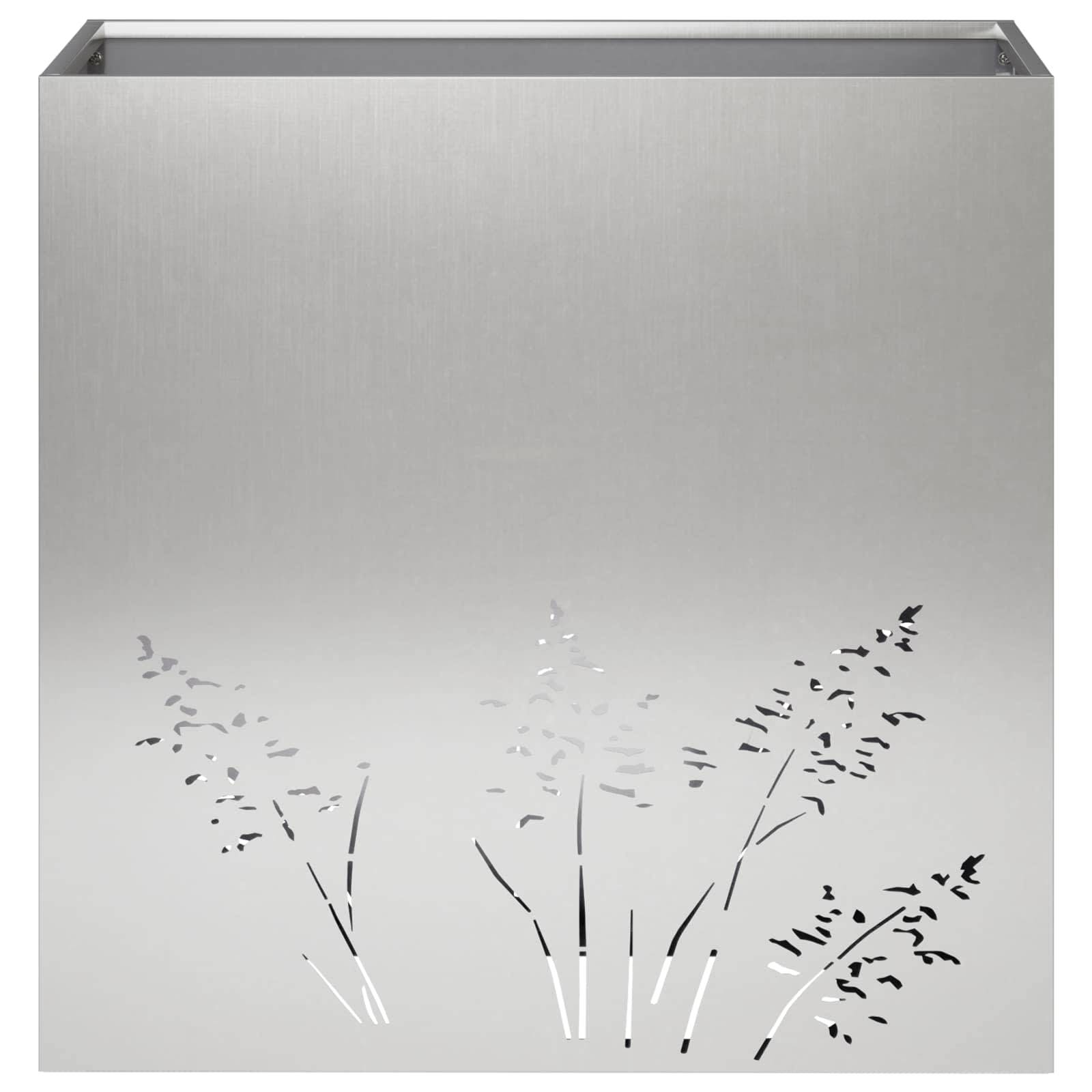 vidaXL Garten-Pflanzgefäß Silber 50 x 30 x 49 cm Edelstahl