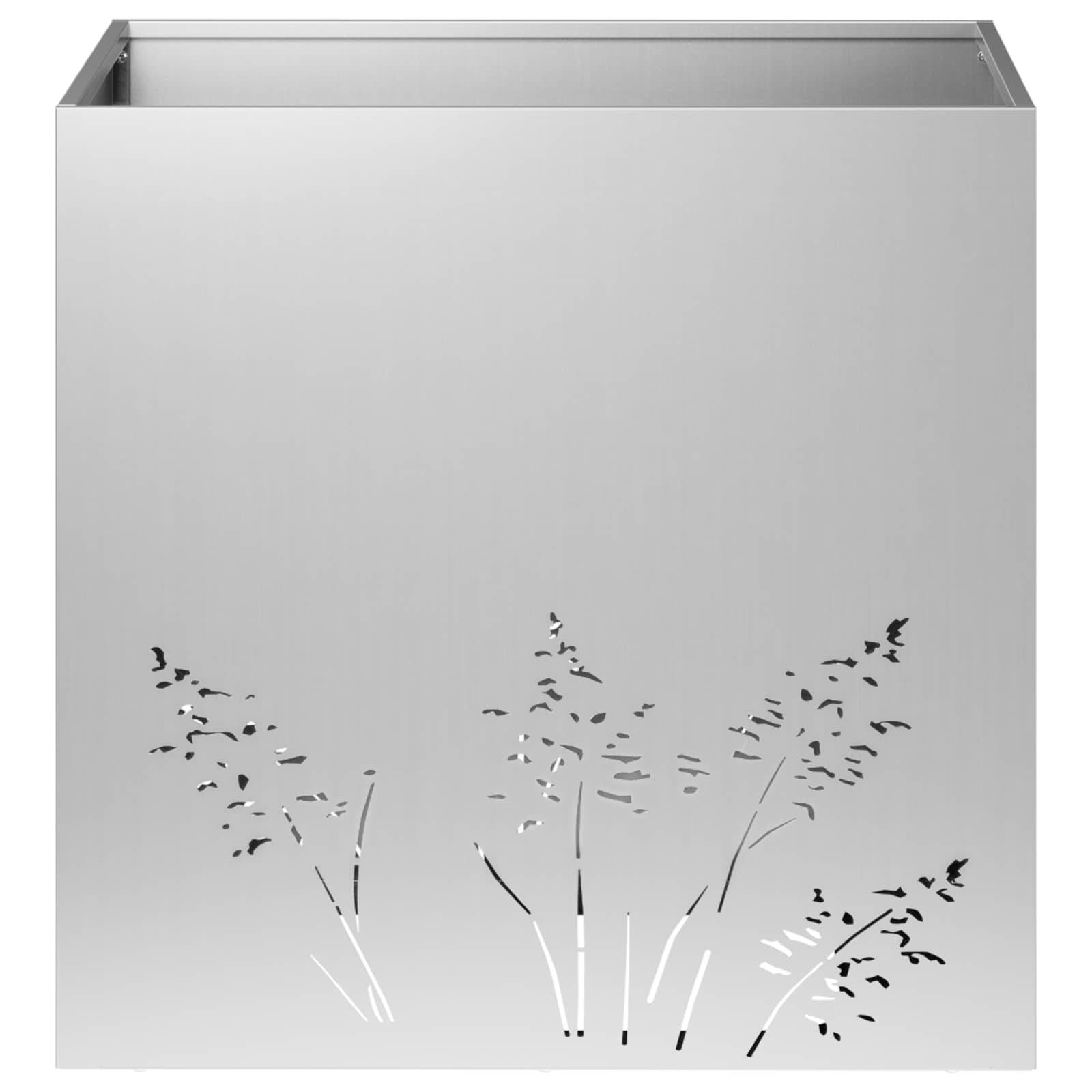 vidaXL Garten-Pflanzgefäß Silber 50 x 50 x 49 cm Verzinkter Stahl