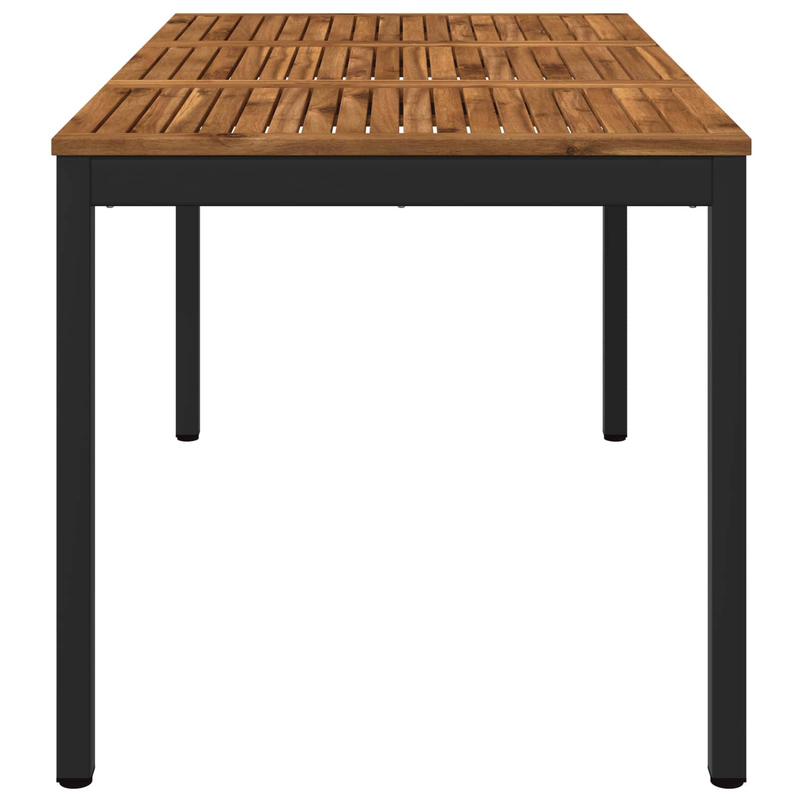 vidaXL Gartentisch Natürlich und Schwarz 141 x 80,5 x 75 cm