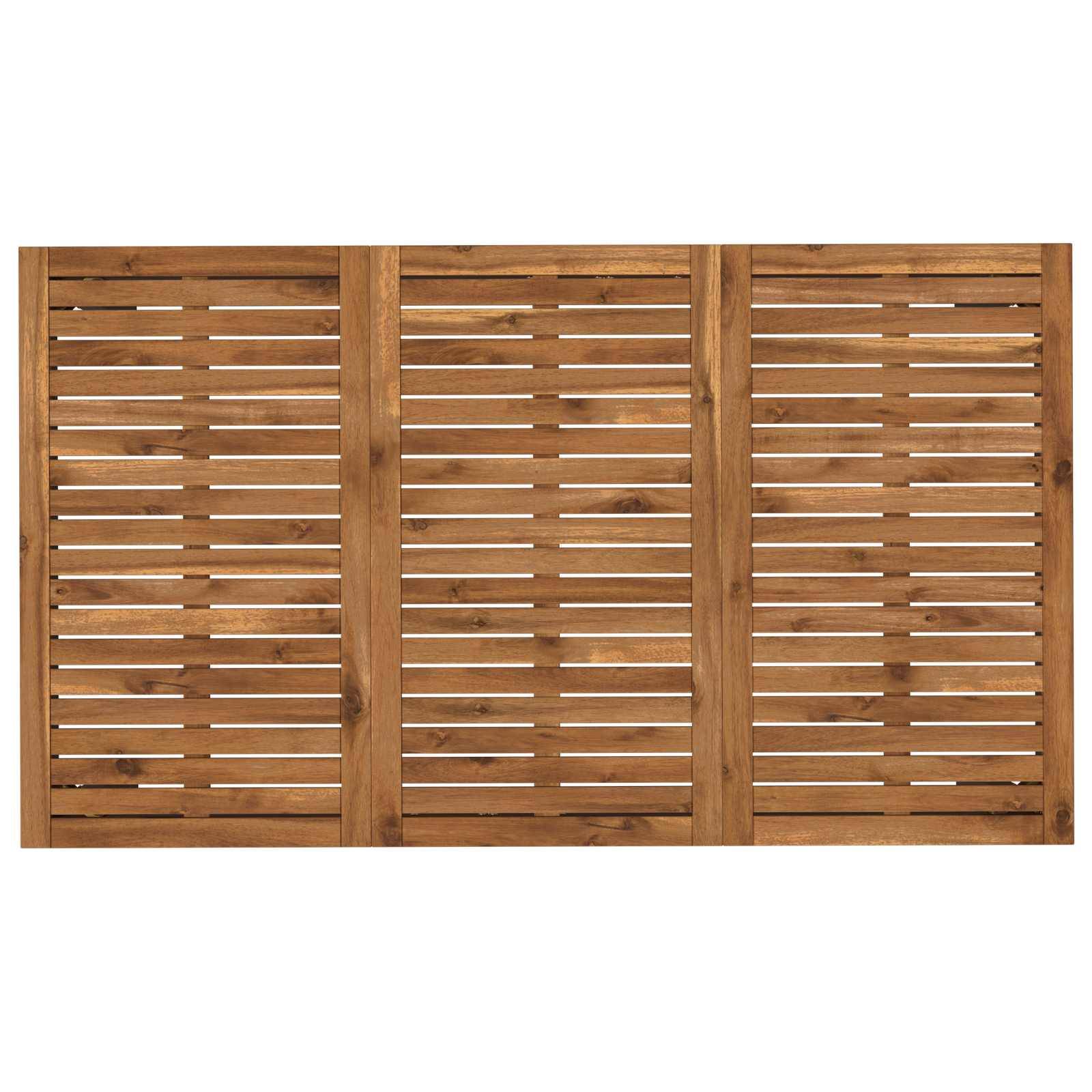 vidaXL Gartentisch Natürlich und Schwarz 141 x 80,5 x 75 cm