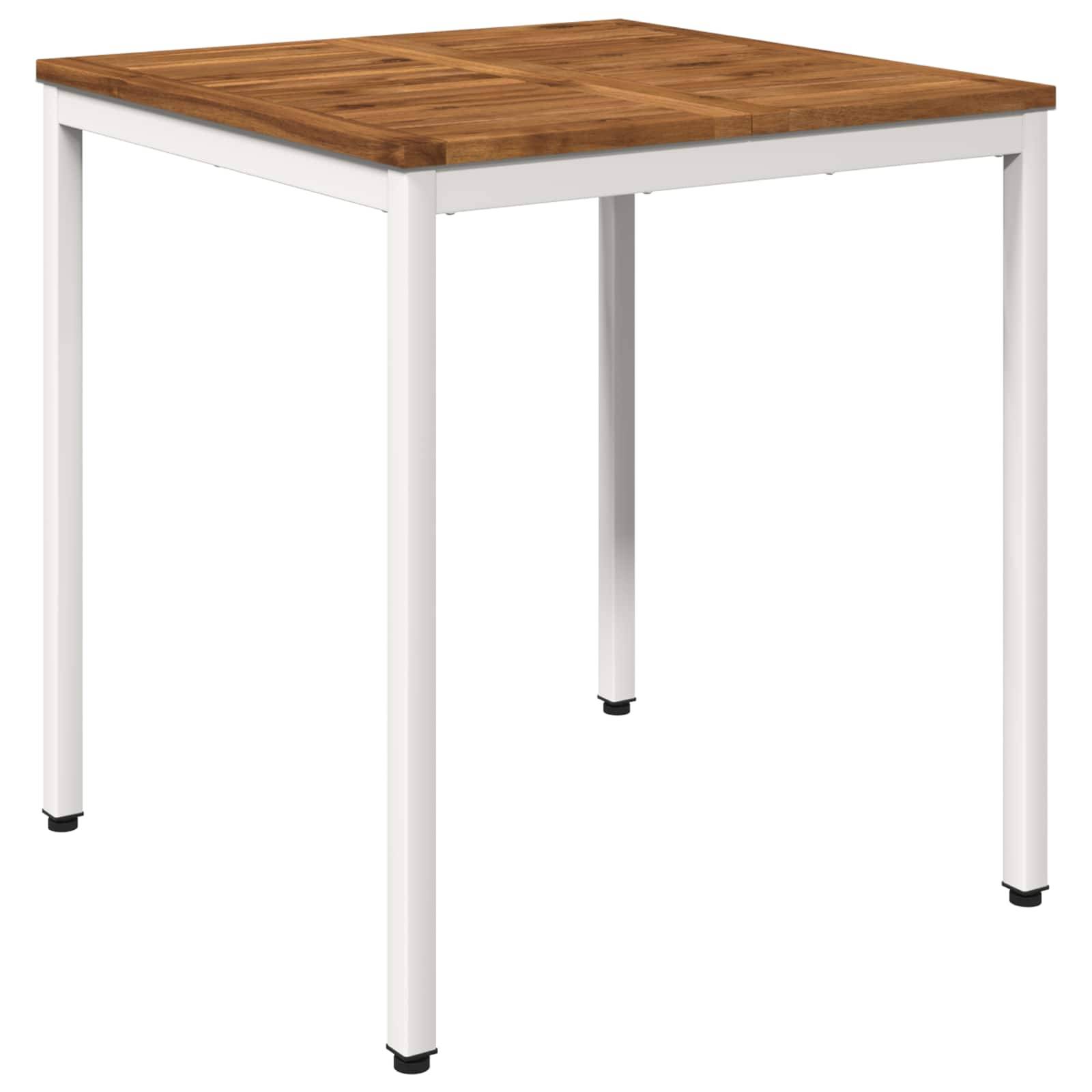vidaXL Gartentisch Natürlich und Weiß 70 x 68,5 x 75 cm