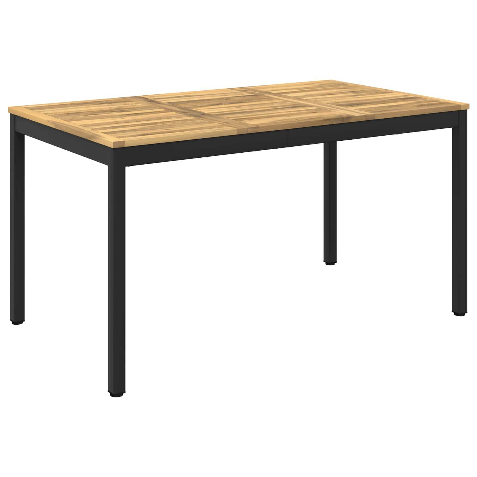 vidaXL Gartentisch Weiß und Schwarz 141 x 80,5 x 75 cm