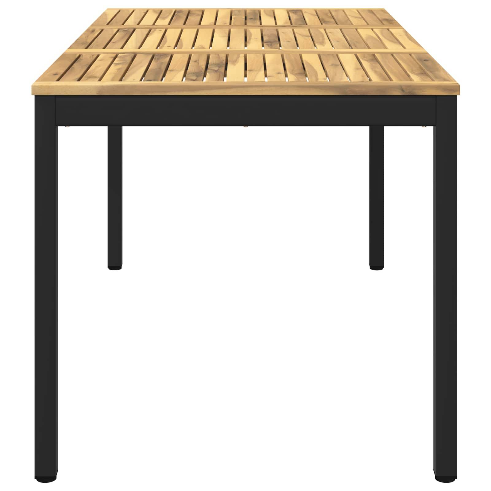 vidaXL Gartentisch Weiß und Schwarz 141 x 80,5 x 75 cm