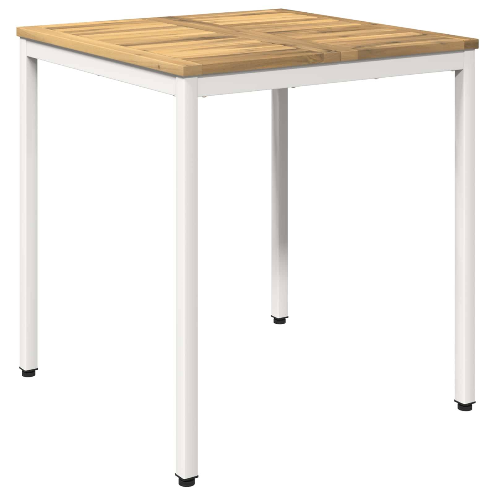 vidaXL Gartentisch Weiß 70 x 68,5 x 75 cm Massivholz Akazie