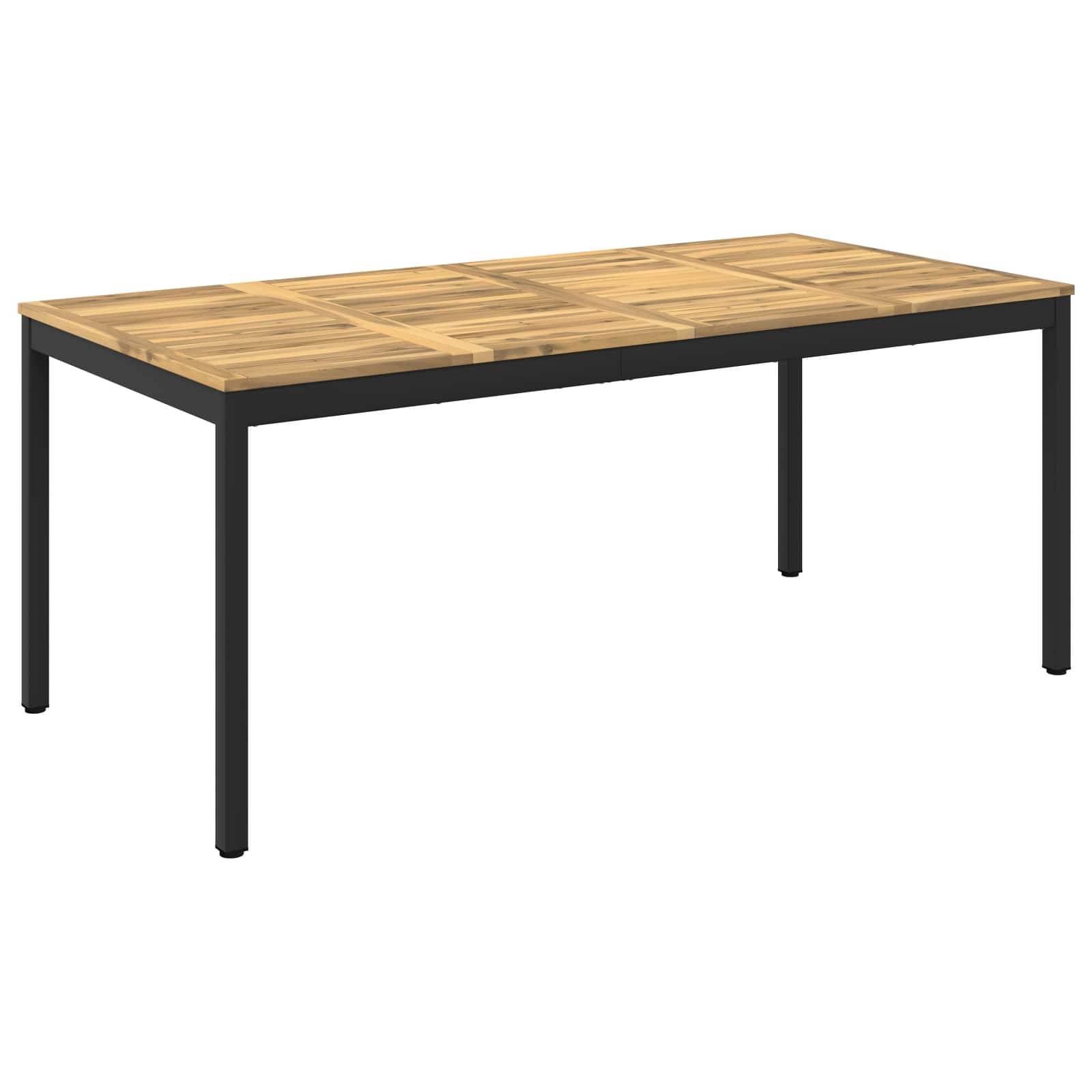 vidaXL Gartentisch Weiß und Schwarz 147 x 88,5 x 75 cm