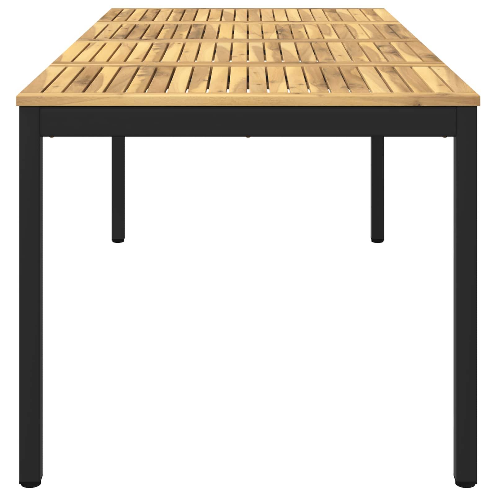 vidaXL Gartentisch Weiß und Schwarz 147 x 88,5 x 75 cm