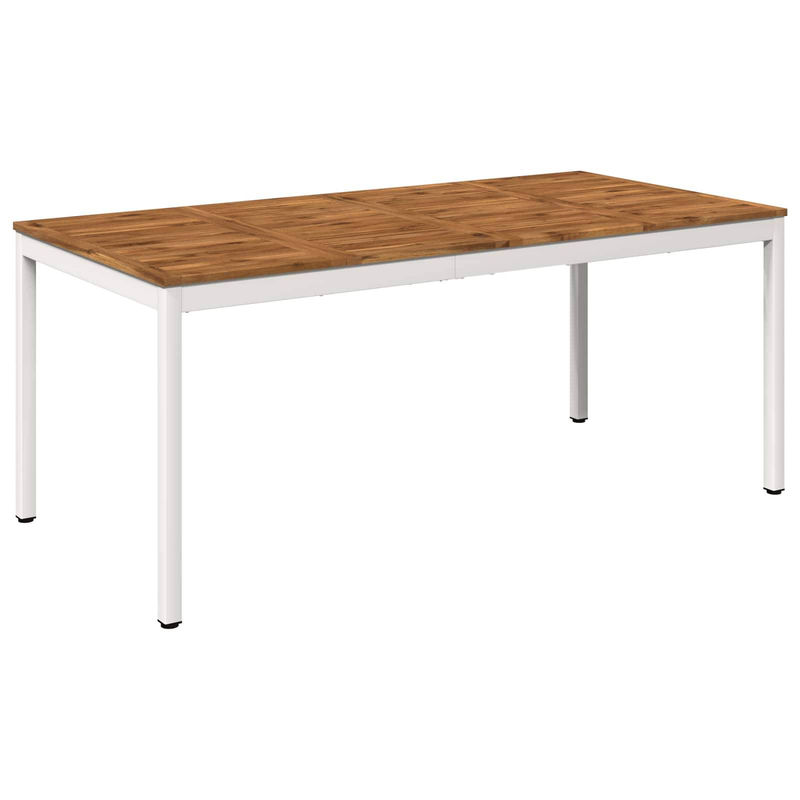 vidaXL Gartentisch Natürlich und Weiß 147 x 88,5 x 75 cm
