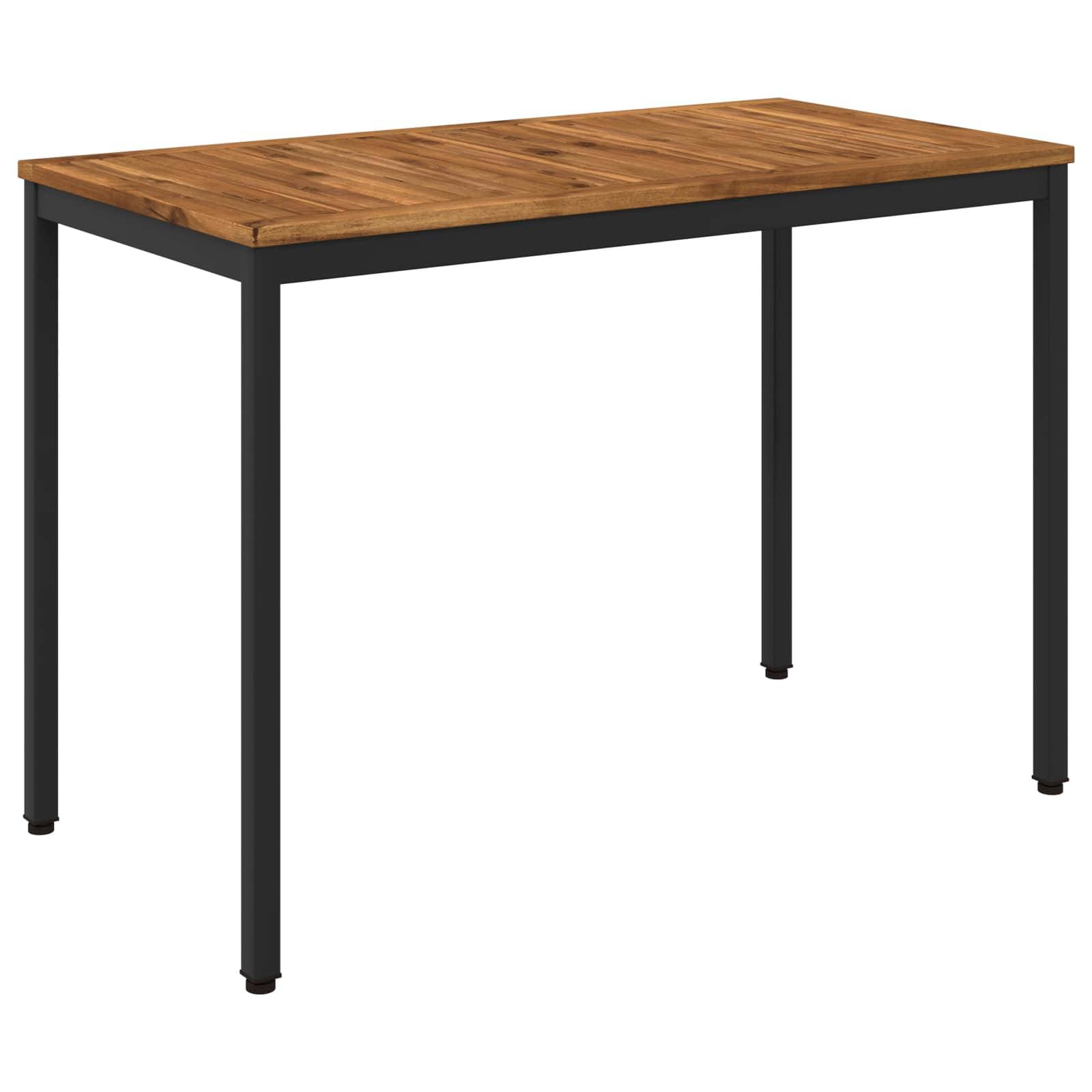 vidaXL Gartentisch Natürlich und Schwarz 108,5 x 55 x 75 cm