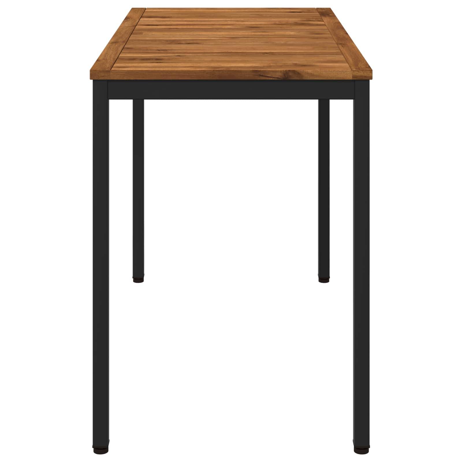 vidaXL Gartentisch Natürlich und Schwarz 108,5 x 55 x 75 cm