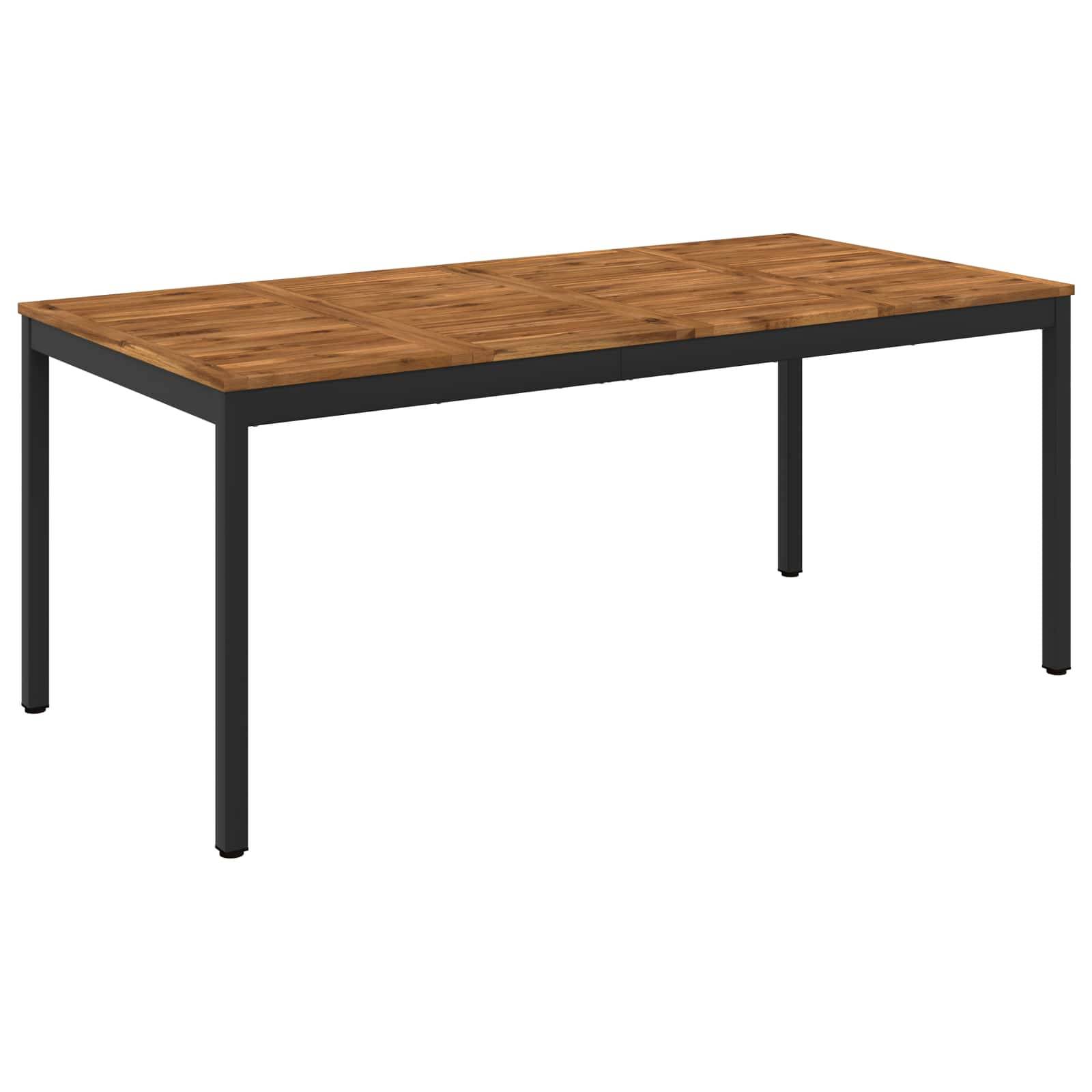 vidaXL Gartentisch Natürlich und Schwarz 147 x 88,5 x 75 cm